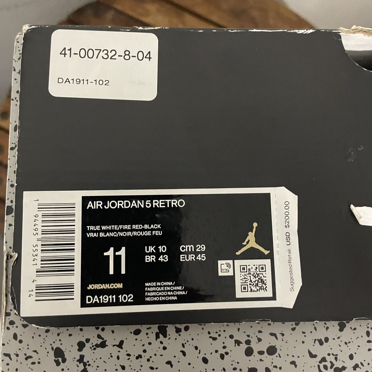 Jordan Brand × Nike Nike Air Jordan 5 Retro Fire Red Silver Tongue Mens Size 11 Size US 11 / EU 44 - 8 Thumbnail