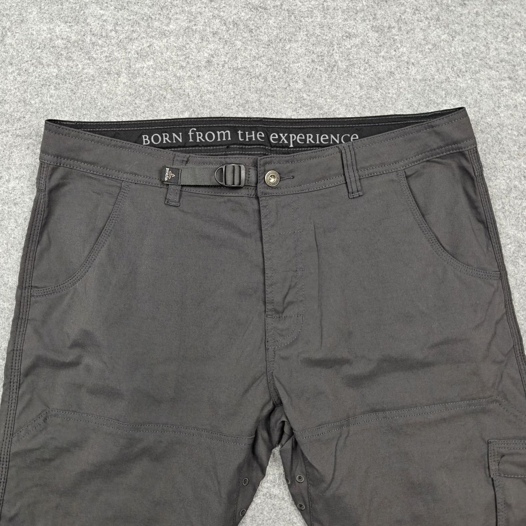 Prana Prana Pants Mens 35x32 Gray Nylon Stretch Cargo Outdoor Hiking Snap Leg Travel - Pre-owned - Excellent Size US 35 - 2 Thumbnail
