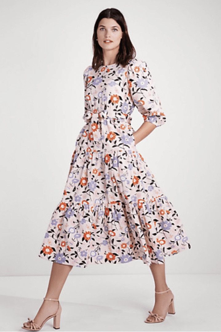 Kate Spade Kate Spade Summer Floral Garden Fit Flare Tiered Dress S NWT Size S / US 4 / IT 40 - 5 Thumbnail