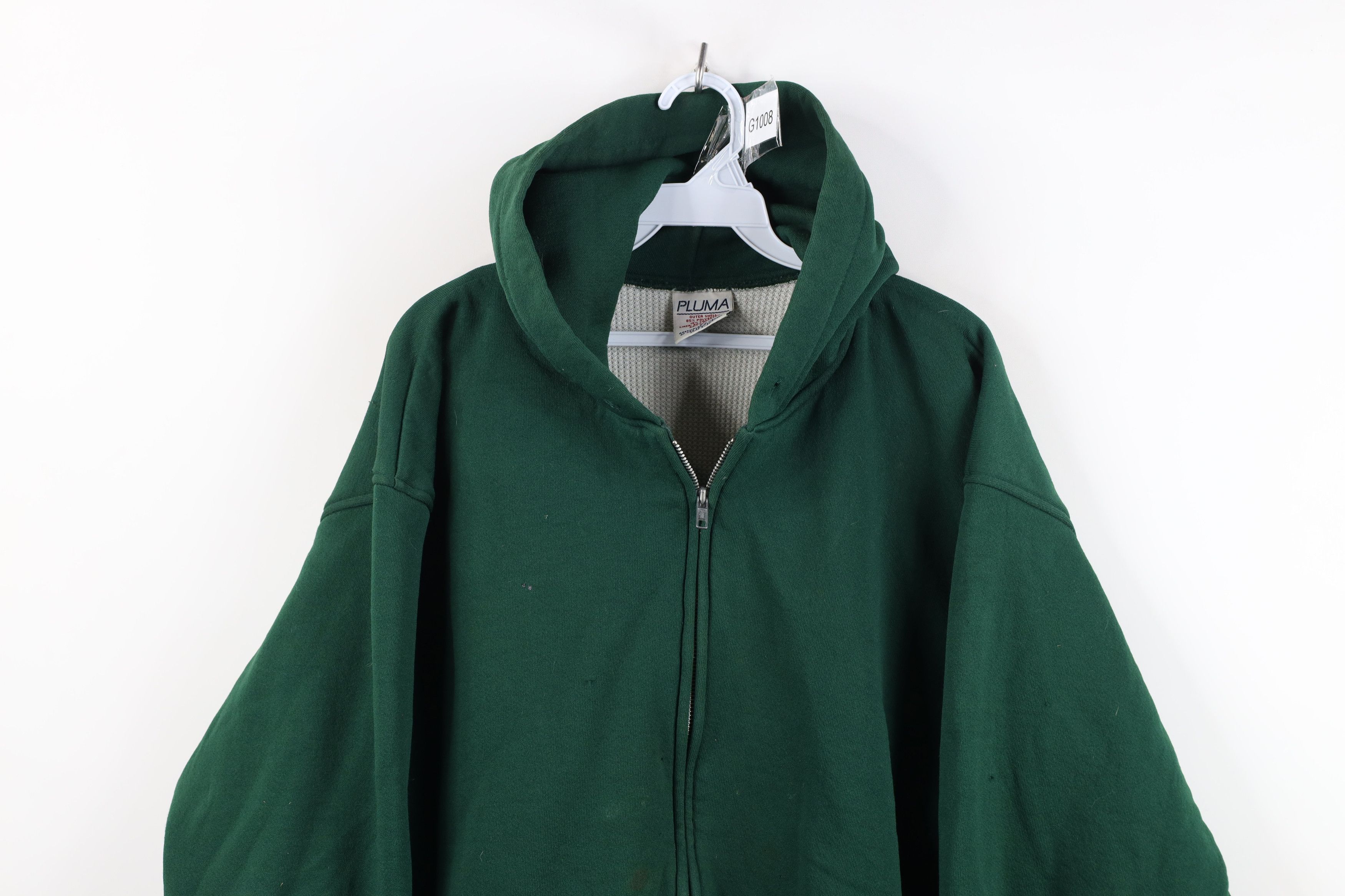 Vintage Vintage 90s Streetwear Thermal Lined Blank Zip Hoodie Size US L / EU 52-54 / 3 - 2 Thumbnail