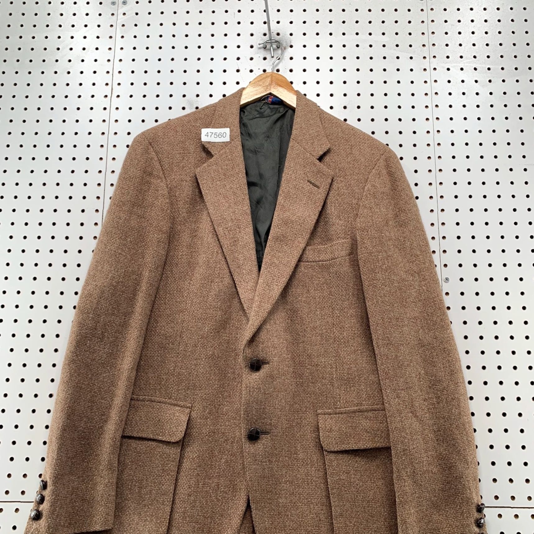Vintage VINTAGE Baskin Tweed Wool Blazer Mens 40 Brown Business 60s Wool Blazer Two-Button Notch Lapel 2 Piece Regular Length JACKET Size 40R - 5 Thumbnail