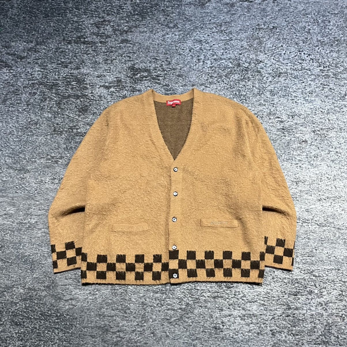 Supreme Brushed Checkerboard Cardigan | Grailed