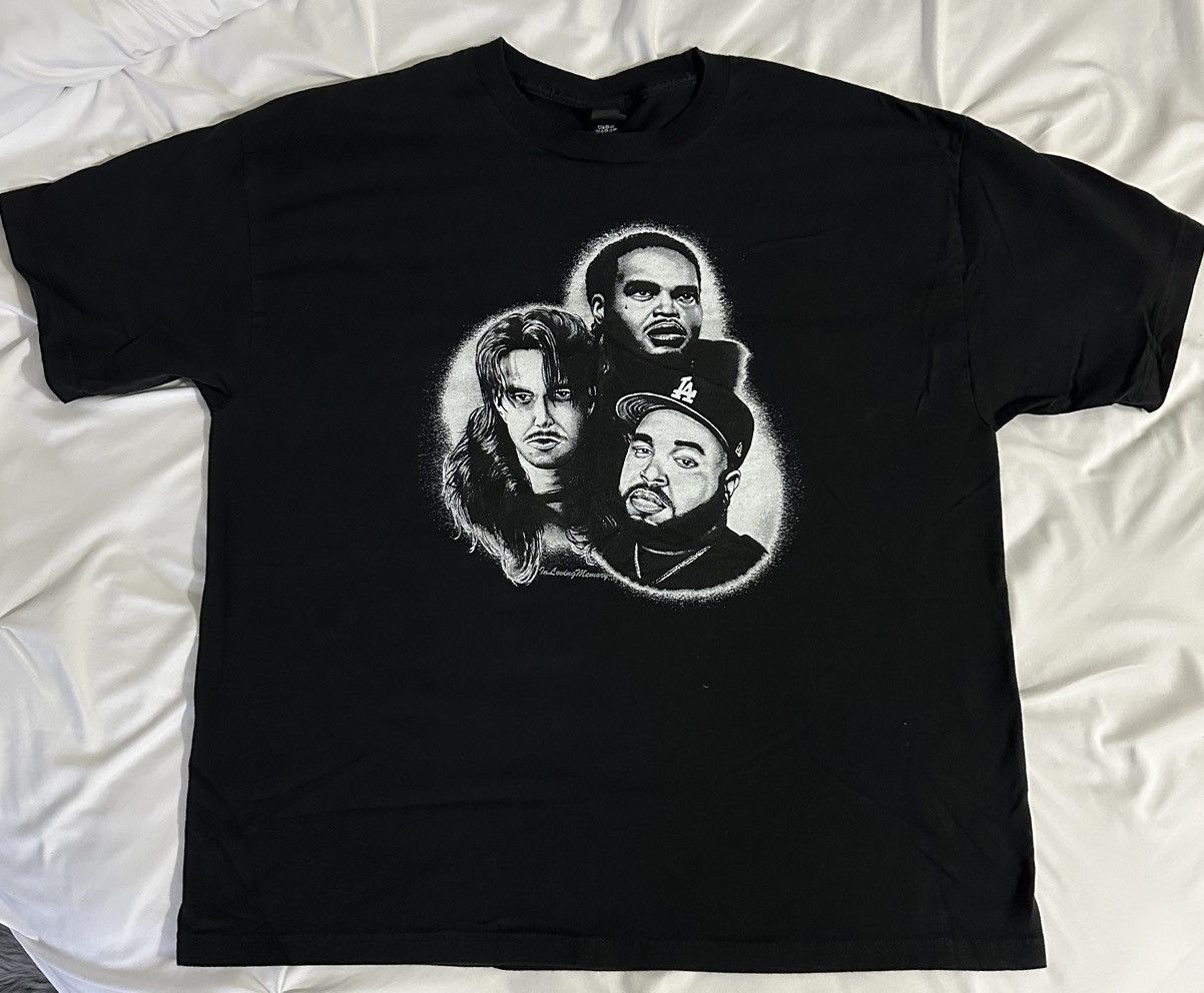 image of Bones x Team Sesh In Loving Memory Tour Tshirt in Black, Men's (Size 2XL)