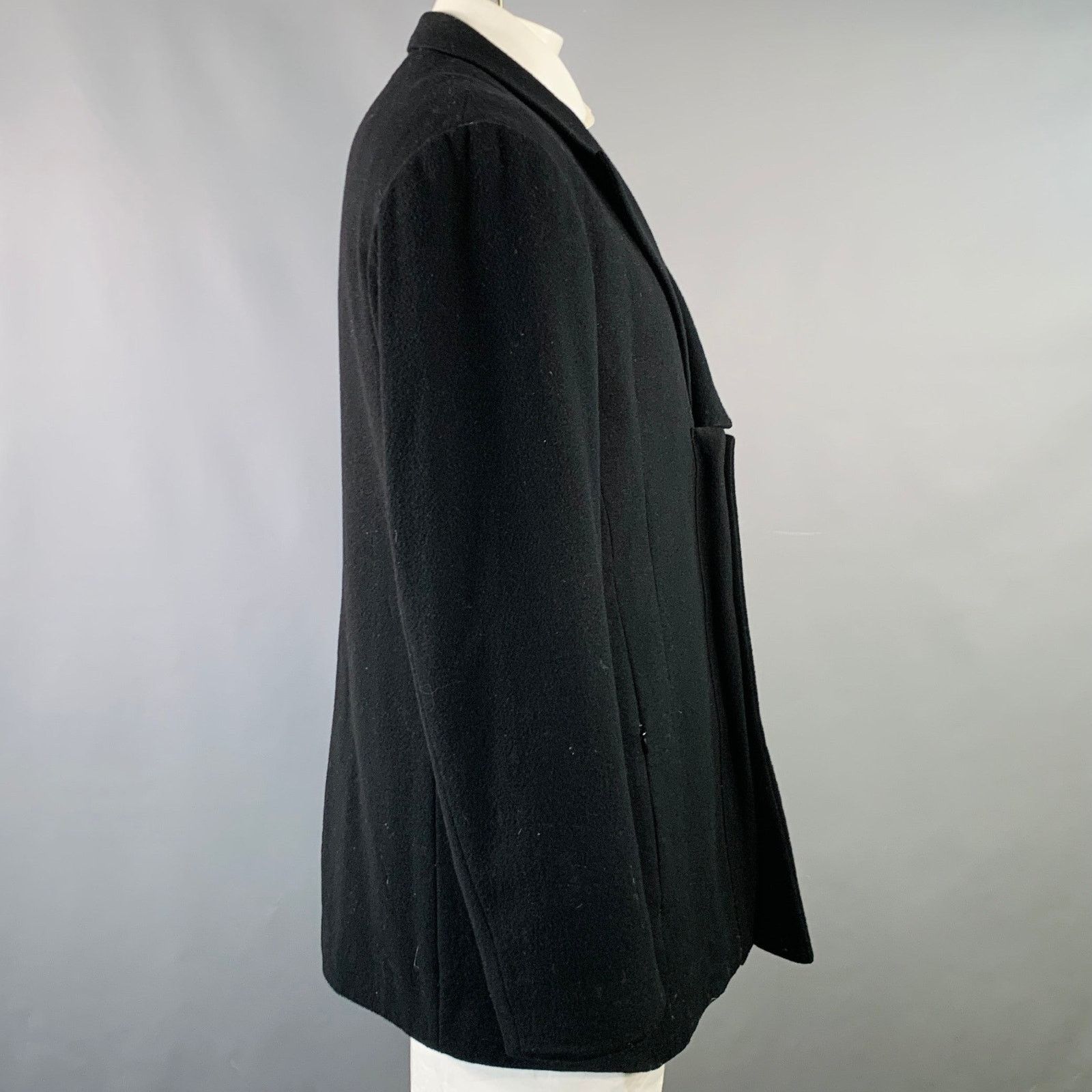 Yohji Yamamoto YOHJI YAMAMOTO Size XL Black Wool Peak Lapel Sport Coat Size 42R - 3 Thumbnail