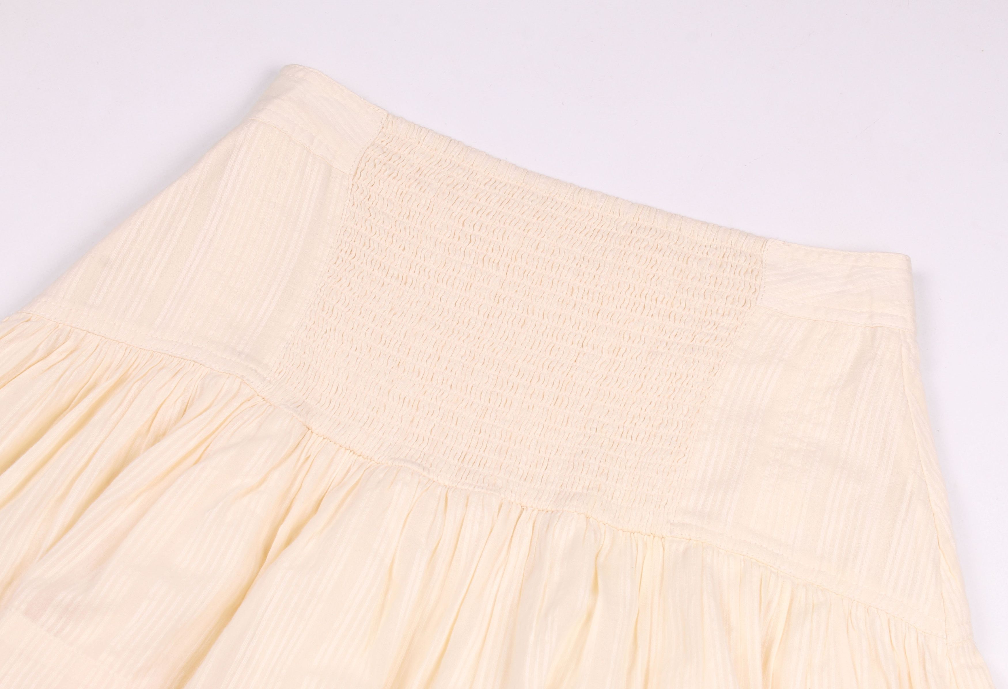 Anthropologie Anthropologie Cream Cottage Core Fairy Mini Pleated Skirt Size 28" / US 6 / IT 42 - 9 Thumbnail