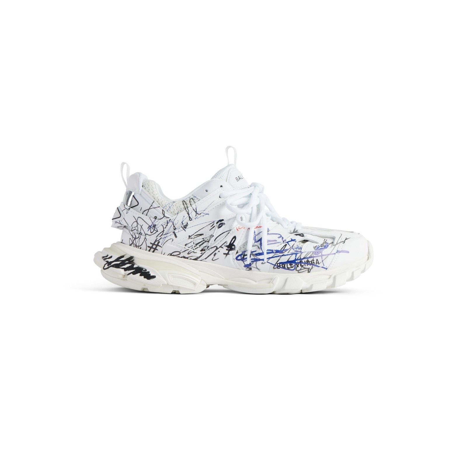 BALENCIAGA Autographe $1150 Women's White/Black/Blue/Red Sne