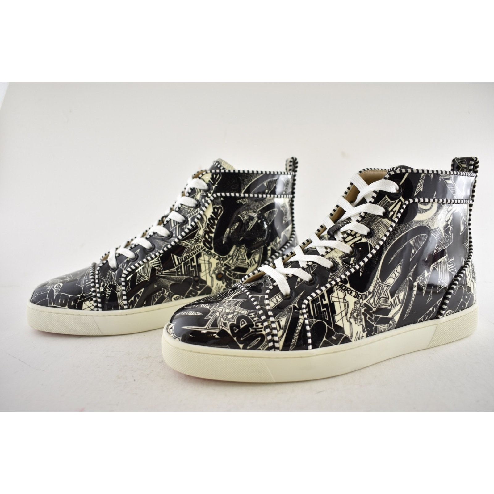 Christian Louboutin Men Louis Orlato Flat Patent Nicograf High Top Sneaker 44 11 Size US 11 / EU 44 - 10 Thumbnail