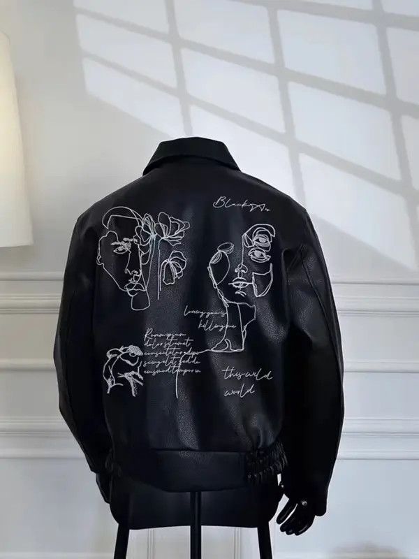 Vintage Street Punk Aged PU Leather Jacket Coat