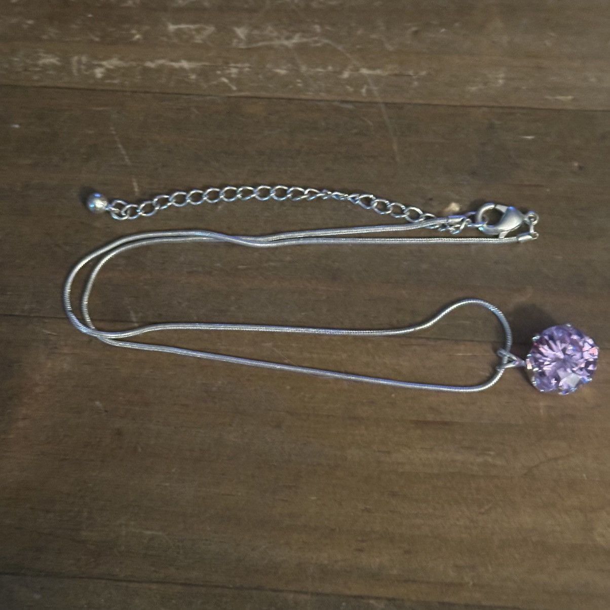 Other Silver tone pink rhinestone pendant necklace Size ONE SIZE - 2 Thumbnail