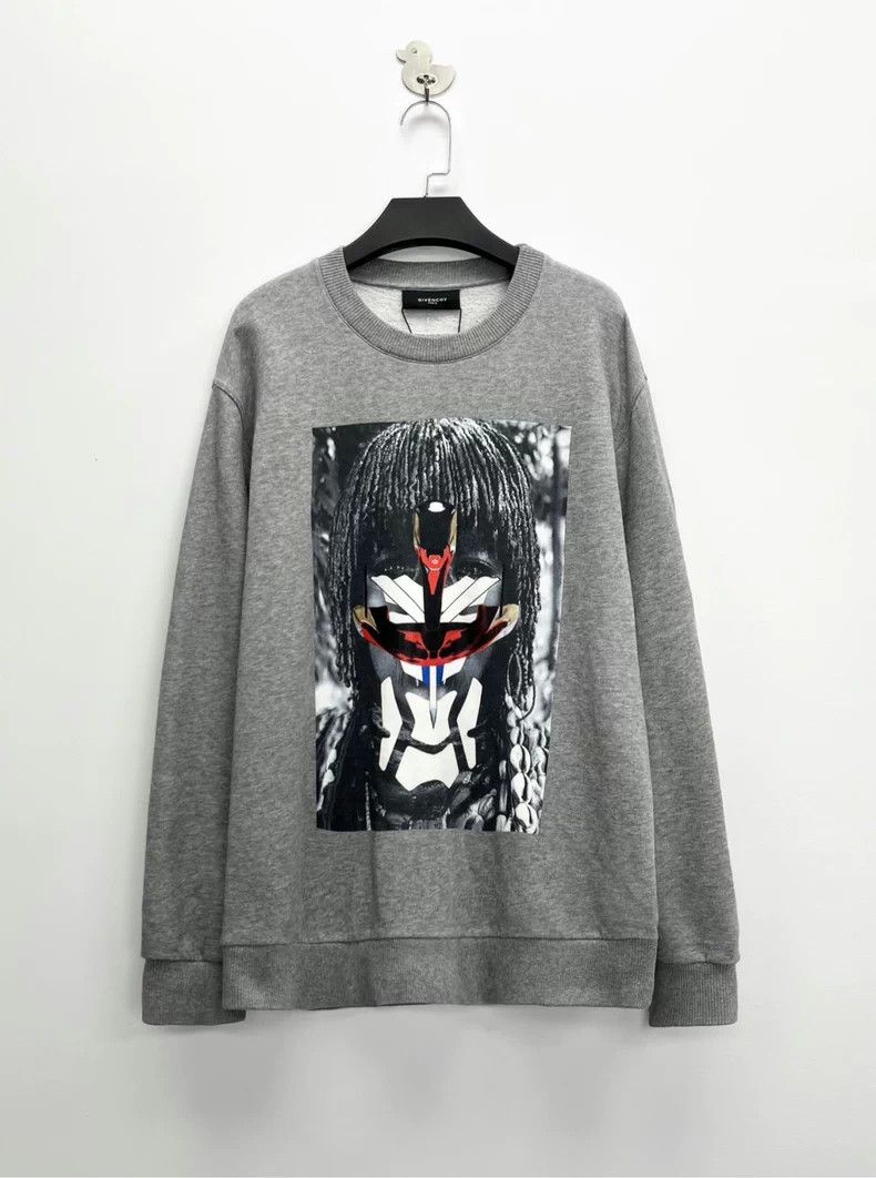 Givenchy Givenchy Showpiece grey robot logo hoodie Size US XXS / EU 40 - 1 Thumbnail