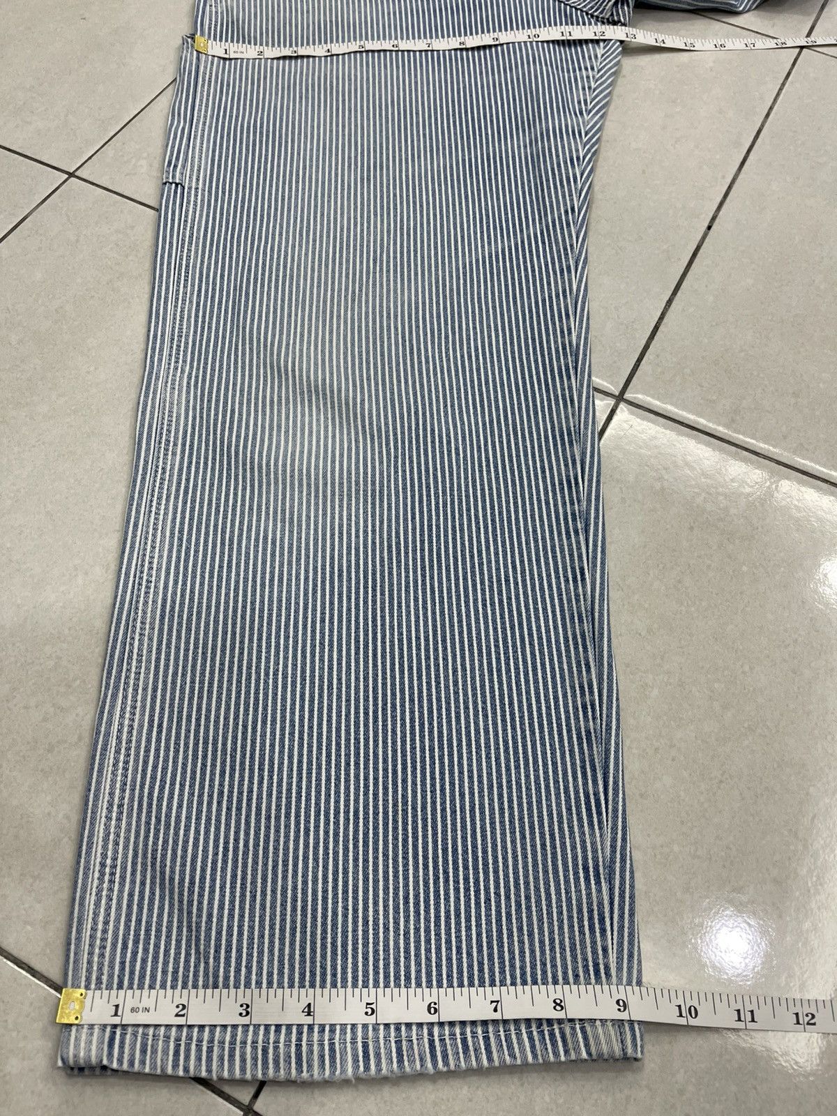 Lee Lee Hickory Stripe Carpenter Pants Union Made Sanforized Size 28" / US 6 / IT 42 - 17 Thumbnail