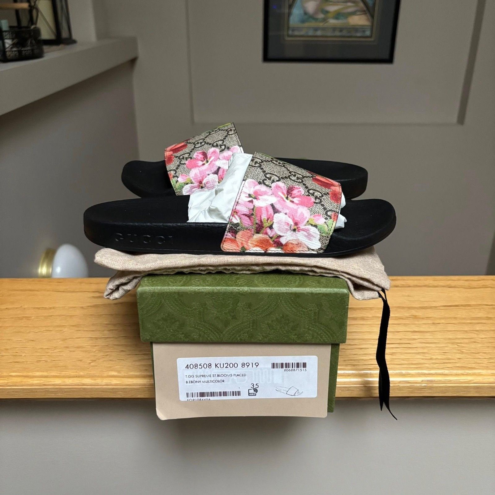 Gucci Gucci Bloom Floral Monogram Slides Sandals - MSRP $550 Size US 5 / IT 35 - 1 Thumbnail
