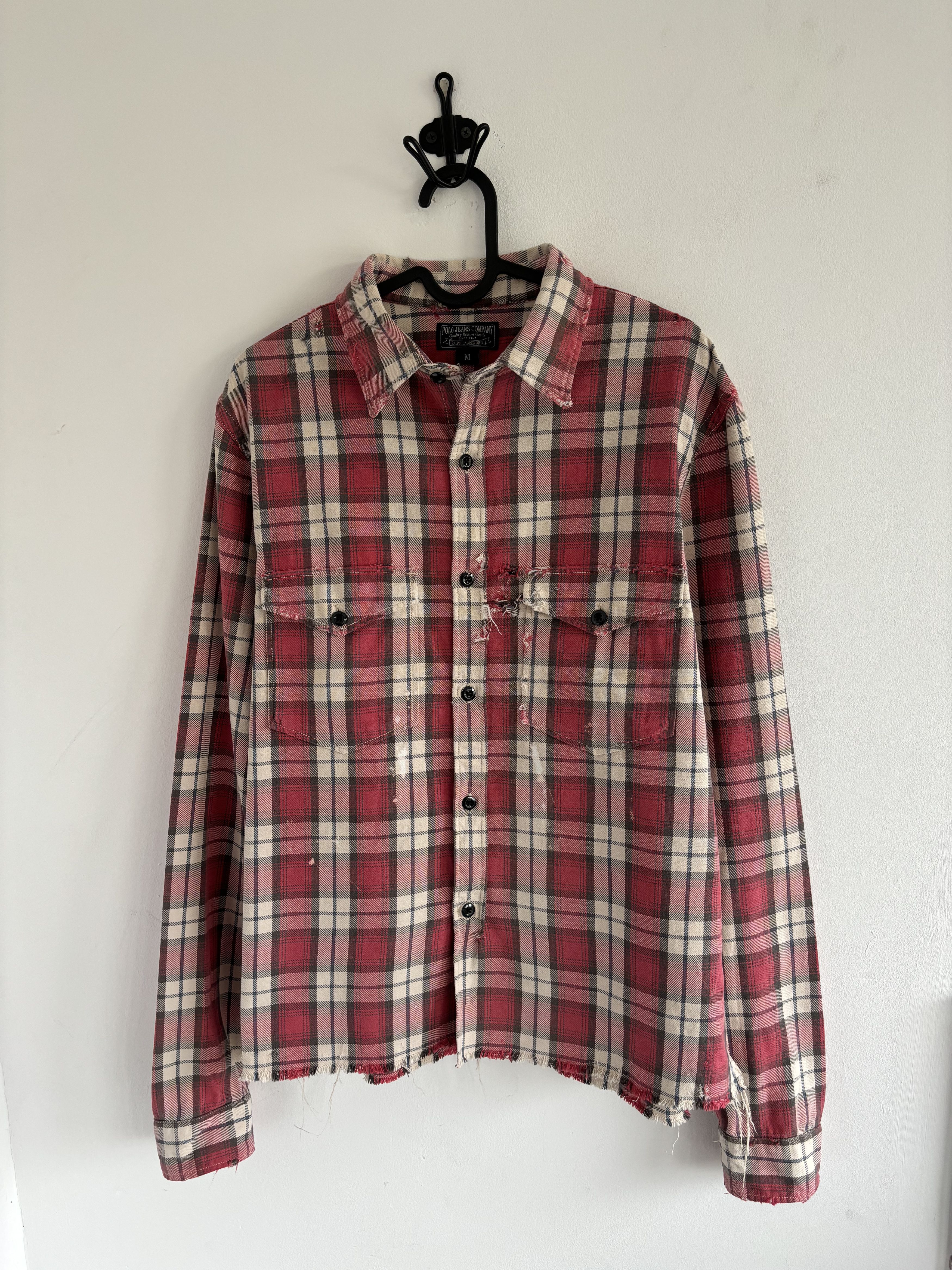 Polo Ralph Lauren Polo Ralph Lauren Checkered Distressed Red Cropped Shirt Size US M / EU 48-50 / 2 - 1 Thumbnail