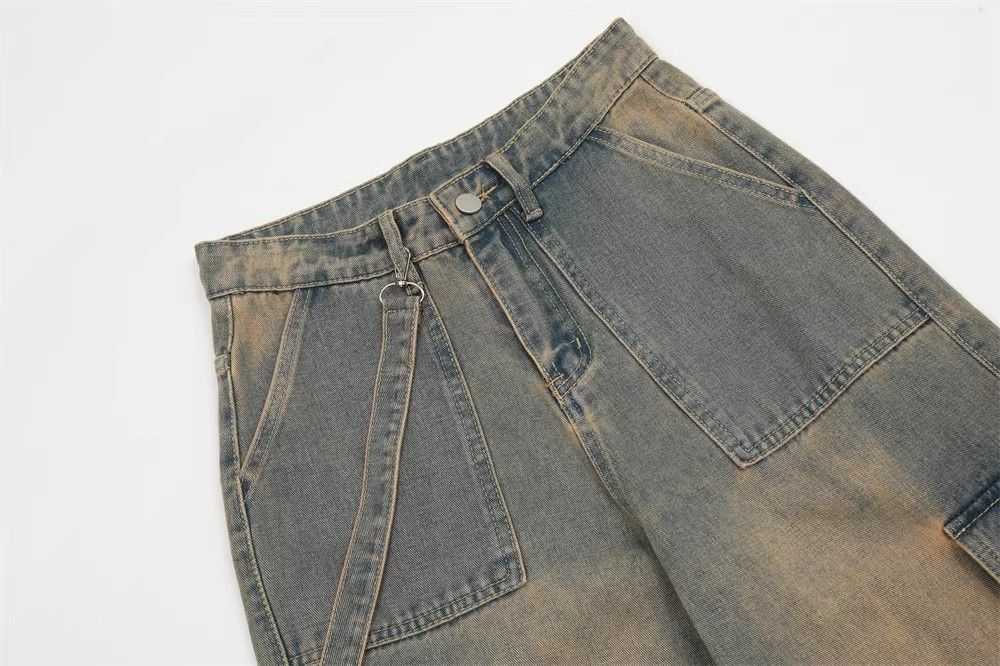 Japanese Brand × Jean Men's washed distressed cargo jeans with multiple pockets Size US 32 / EU 48 - 3 Thumbnail
