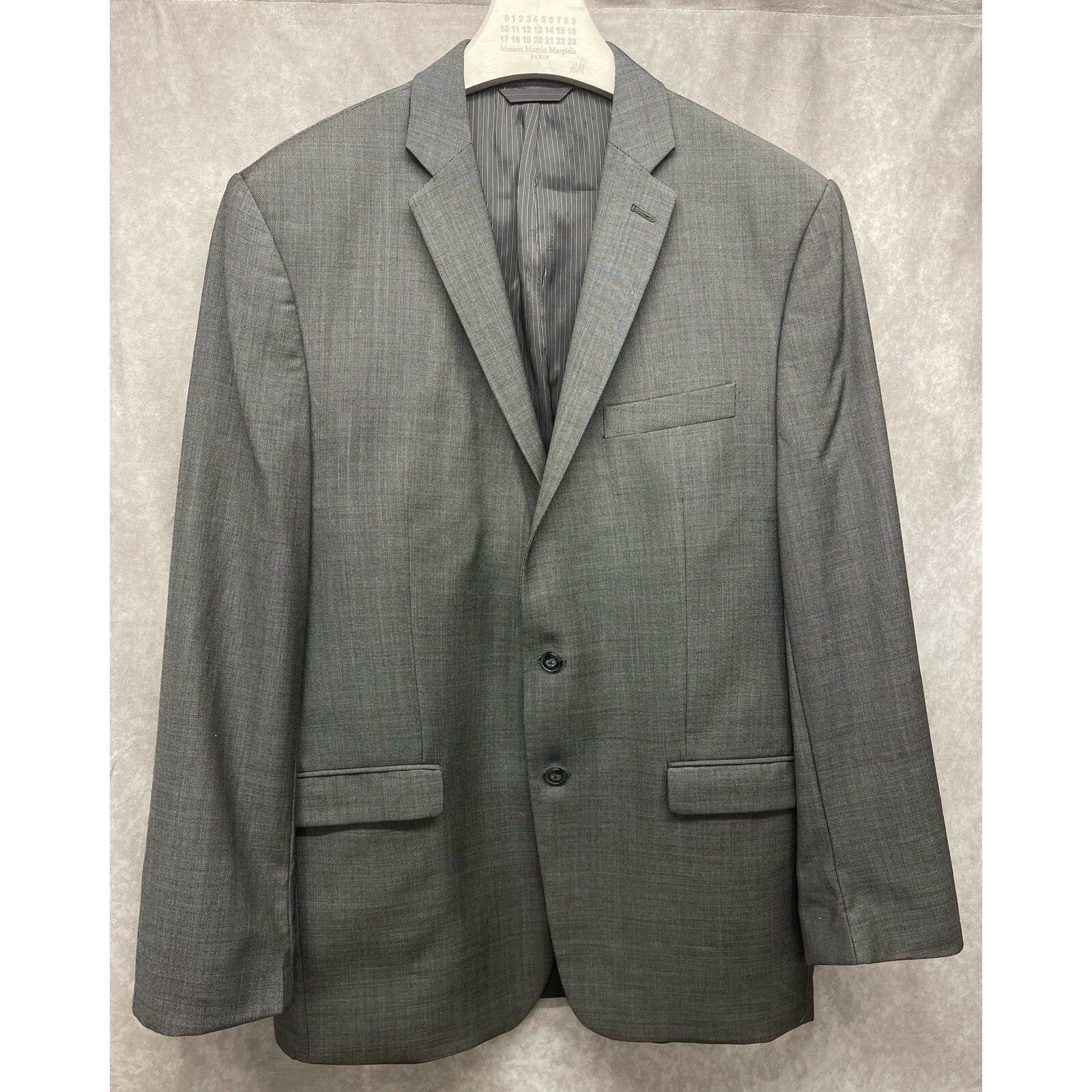 Calvin Klein Calvin Klein Gray Slim Fit Notch Lapel Wool Suit Jacket Size Size 44R - 1 Thumbnail