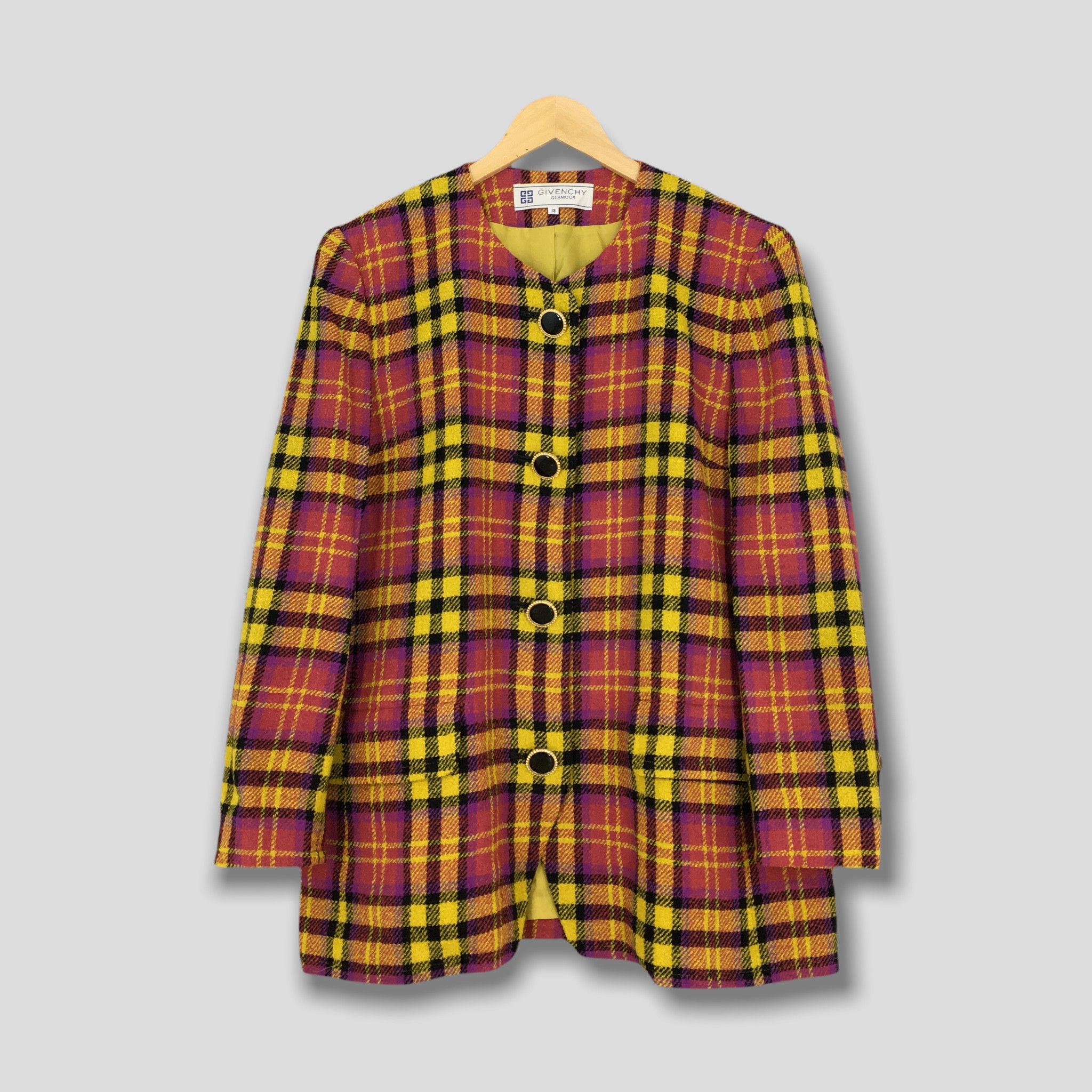 Designer × Givenchy × Vintage Vintage 90's Givenchy Checkered Women Coat Medium Size M / US 6-8 / IT 42-44 - 1 Thumbnail