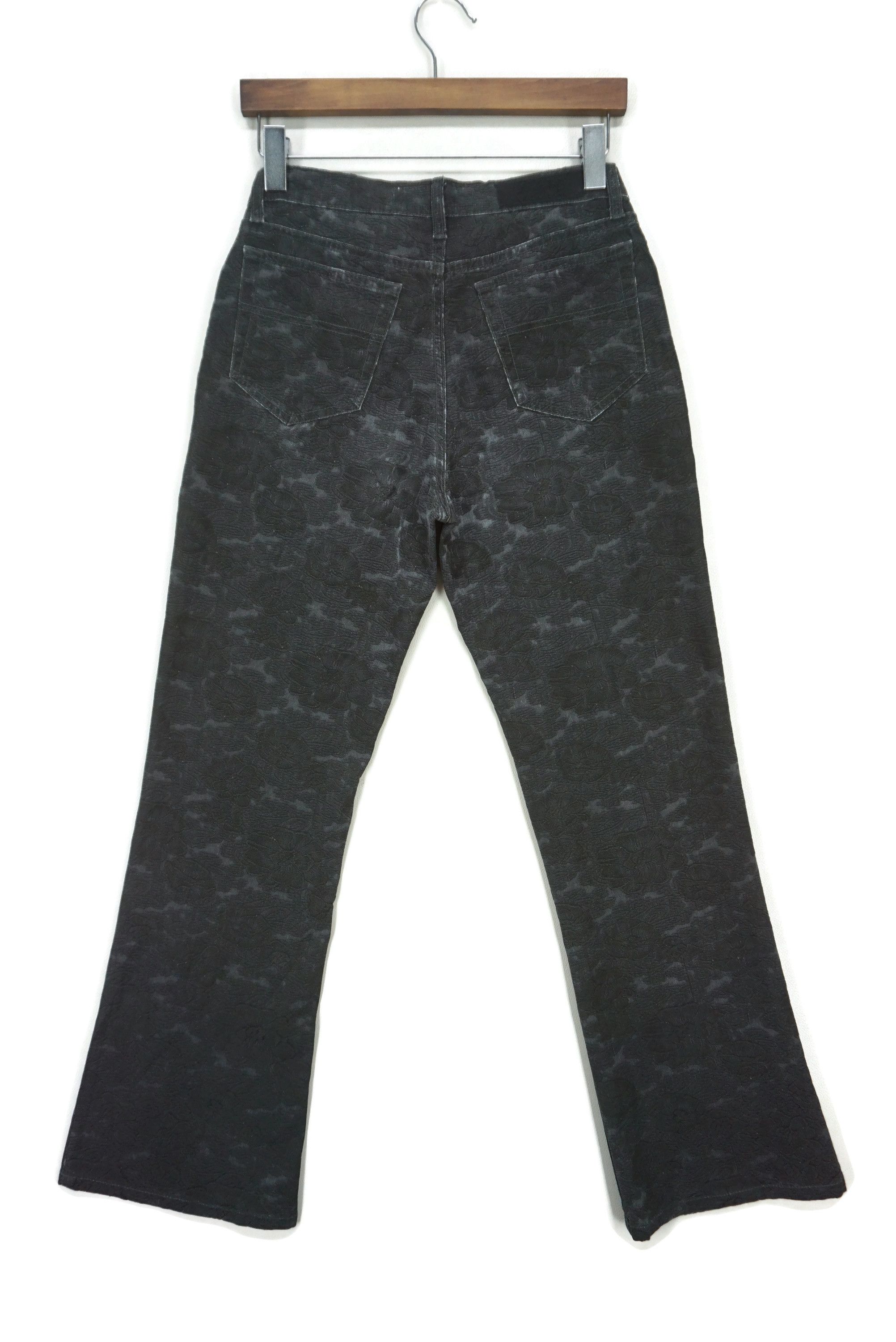 Designer Vintage Krizia Jeans Size W29xL29 Bootcut Floral Jacquard Size 29" - 2 Thumbnail