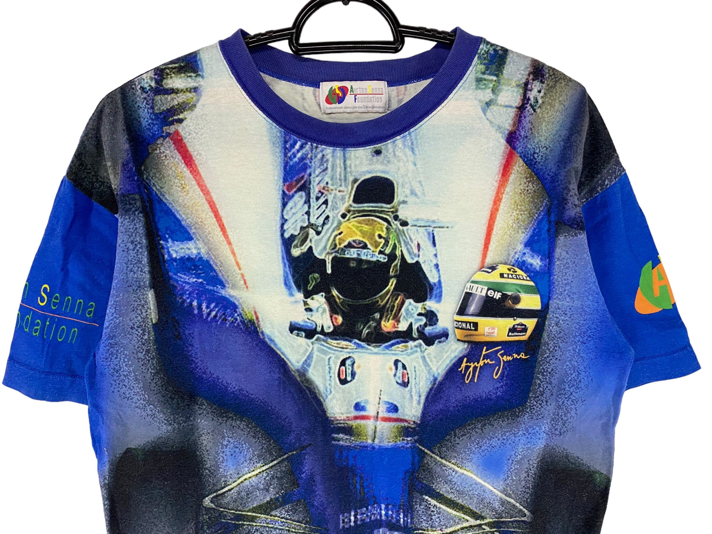 Formula 1 × Vintage 90s Ayrton Senna Rothmans F1 allover print shirt Size US M / EU 48-50 / 2 - 3 Thumbnail