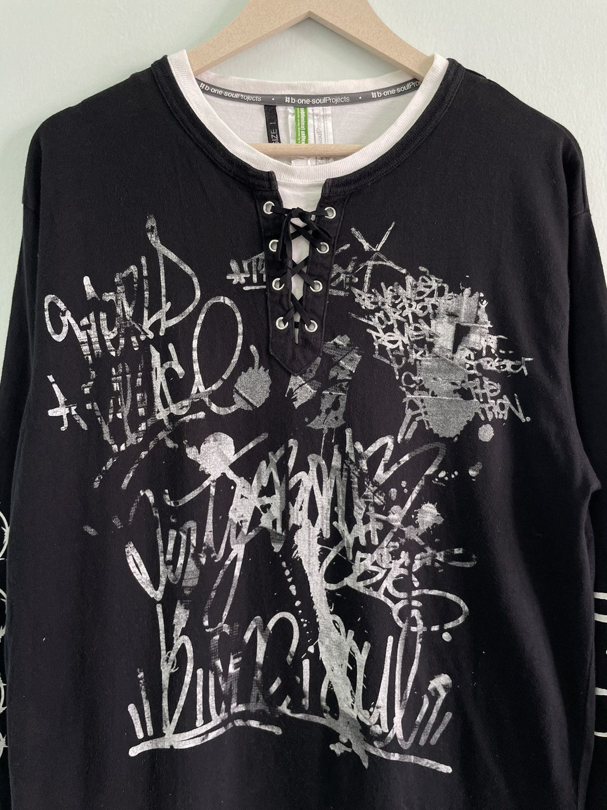 If Six Was Nine Vintage Japanese Brand Poem Double Layer Longsleeve Size US L / EU 52-54 / 3 - 3 Thumbnail
