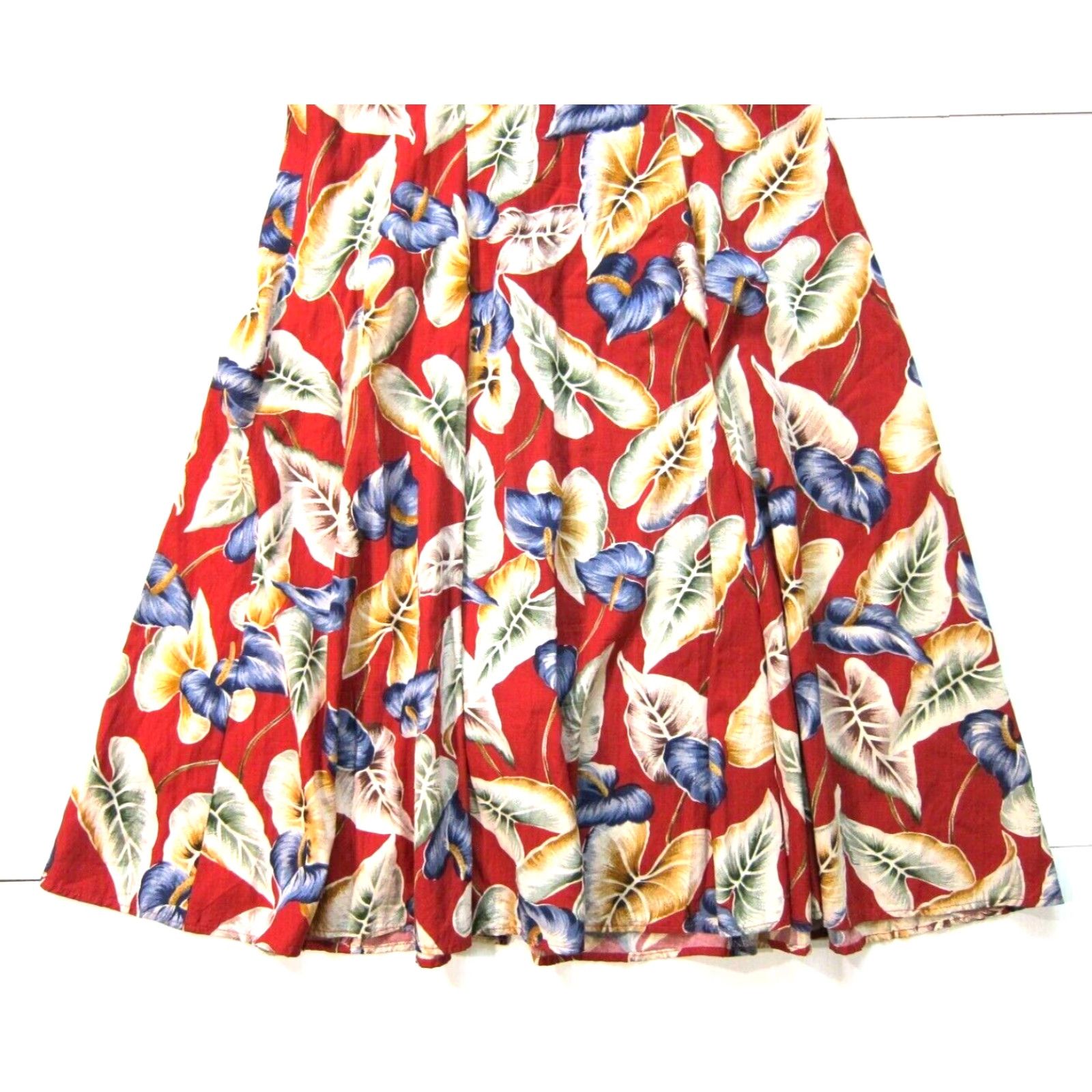 Vintage Gene M. Gozum 100% Rayon Red Blue Floral Hawaiian Button Down Maxi Sundress M Dress Womens Vintage Floral Sundress Size M / US 6-8 / IT 42-44 - 6 Thumbnail