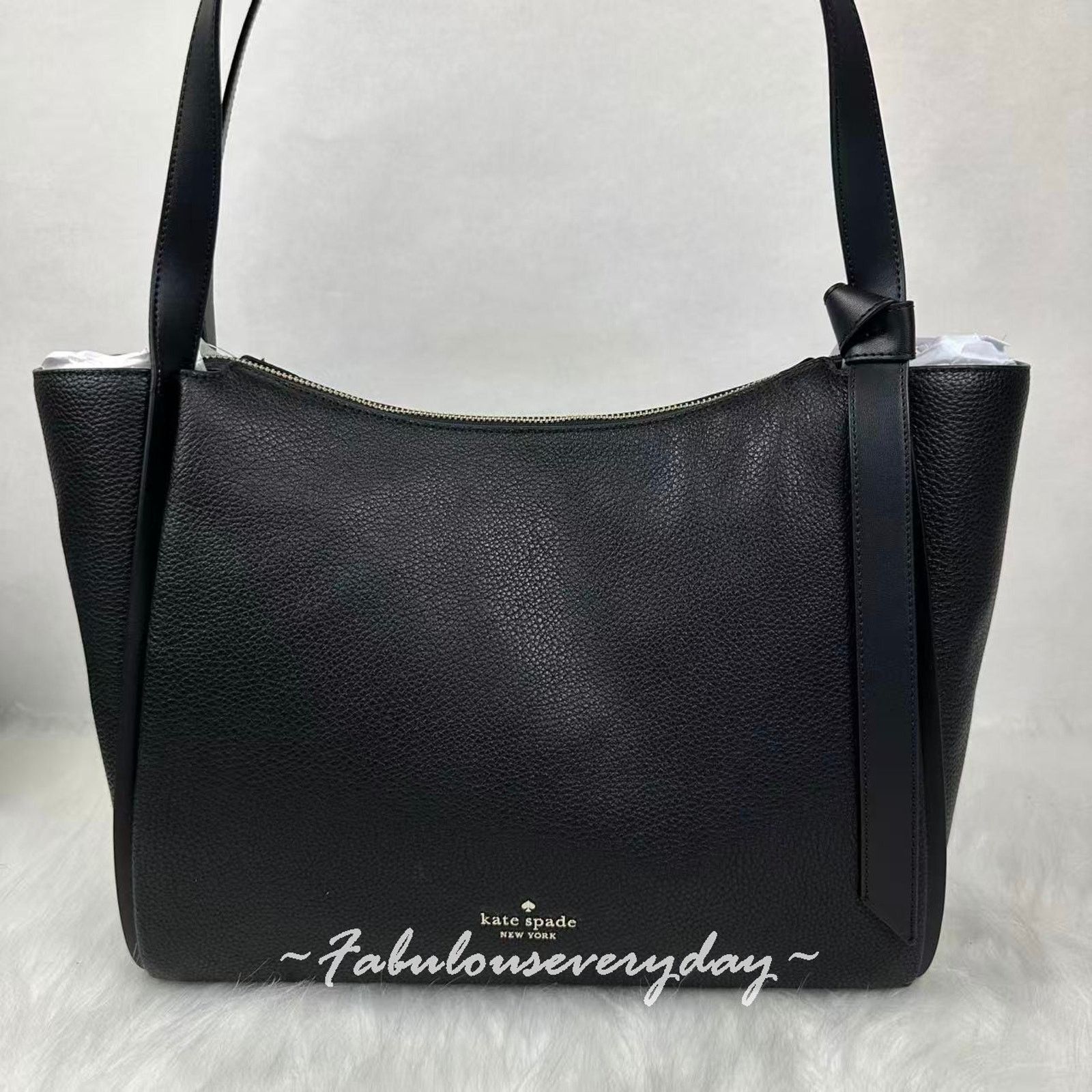 Kate Spade Kate Spade Knott Tote Bag Shoulder Bag Leather/Black KN658 Size ONE SIZE - 2 Thumbnail