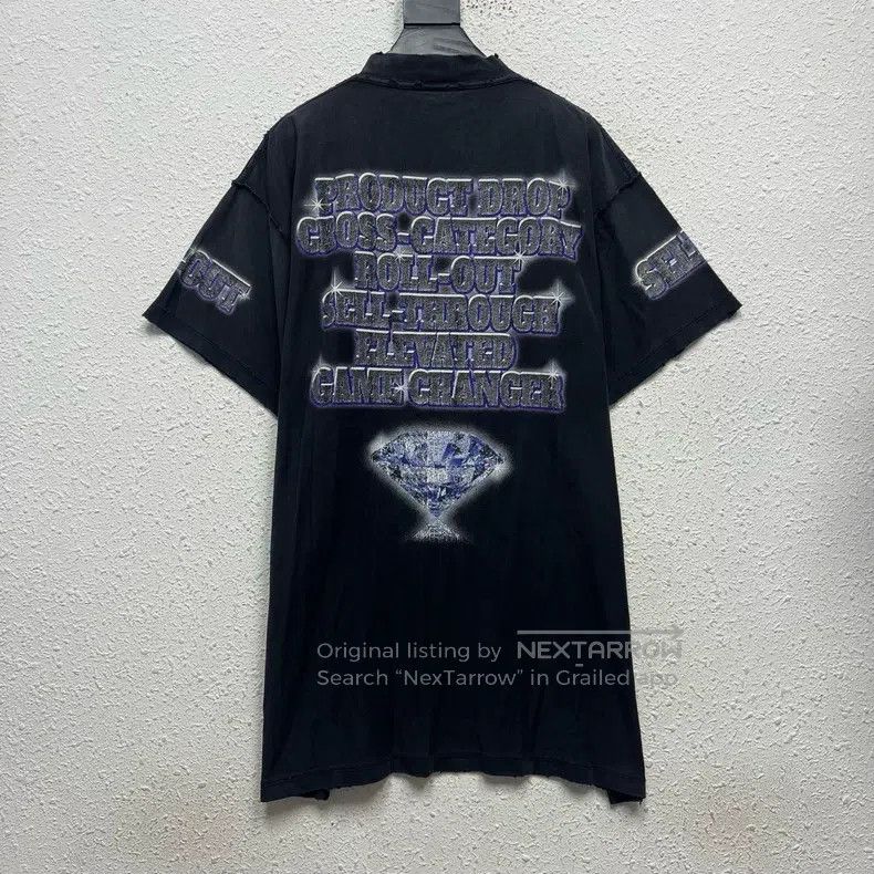 Balenciaga Balenciaga Wash Distressed Oversized Short Sleeve T-Shirt Size US S / EU 44-46 / 1 - 2 Thumbnail