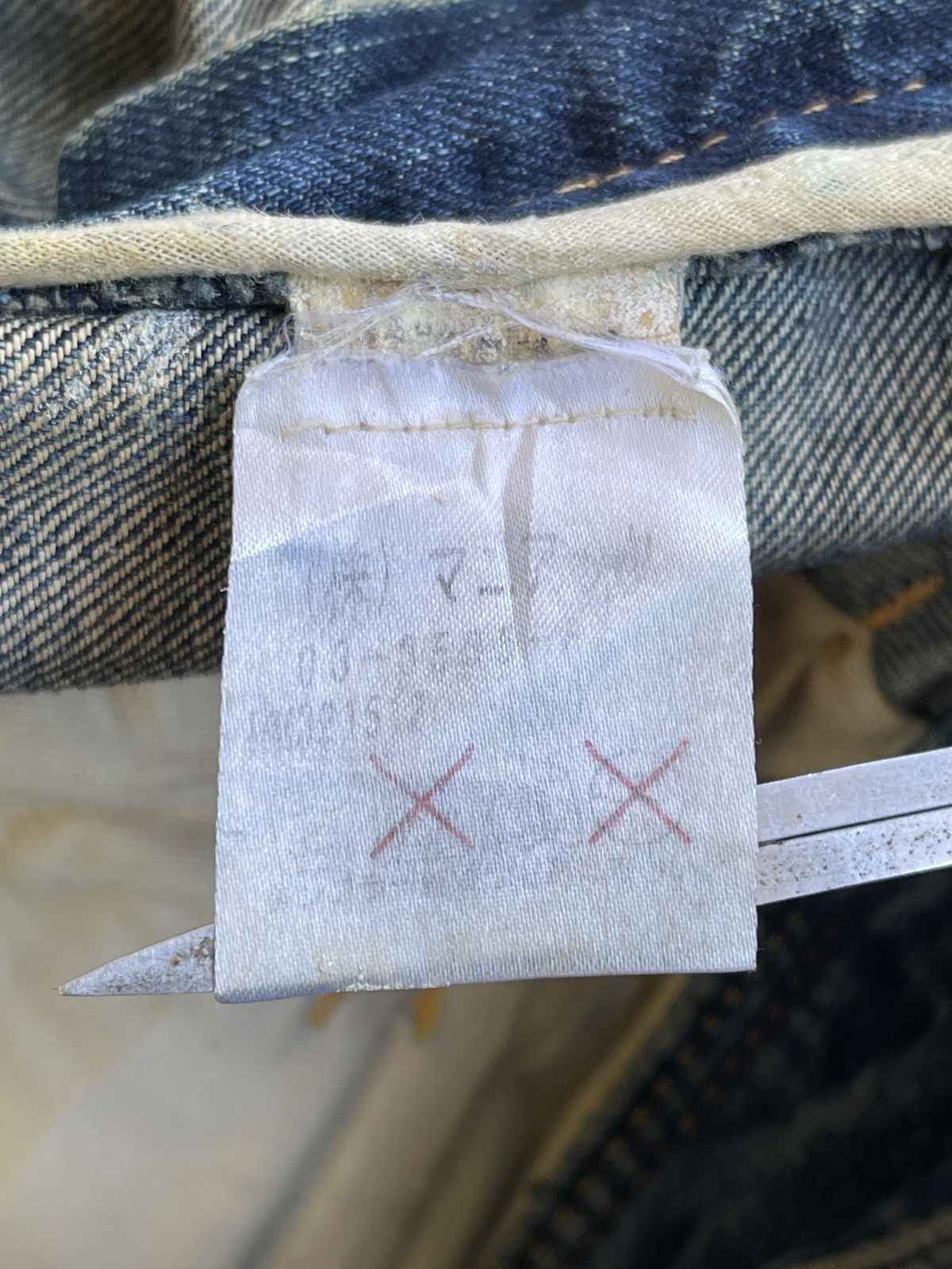 Japanese Brand Rag Recycle Dirty Distressed Jeans Size US 35 - 16 Thumbnail