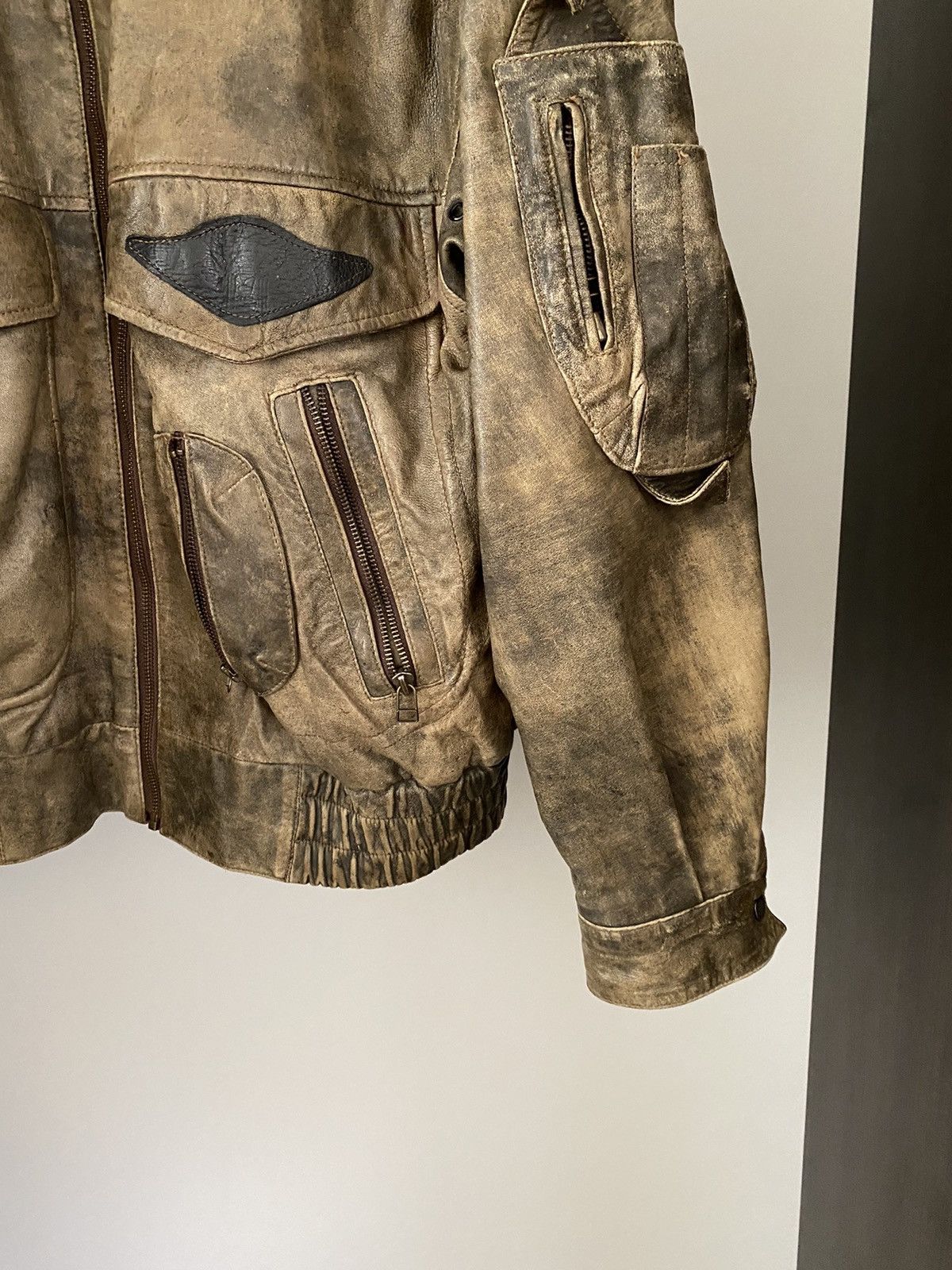 Japanese Brand × Vintage Vintage Leather Bomber Jacket Like Avirex Size US S / EU 44-46 / 1 - 6 Thumbnail