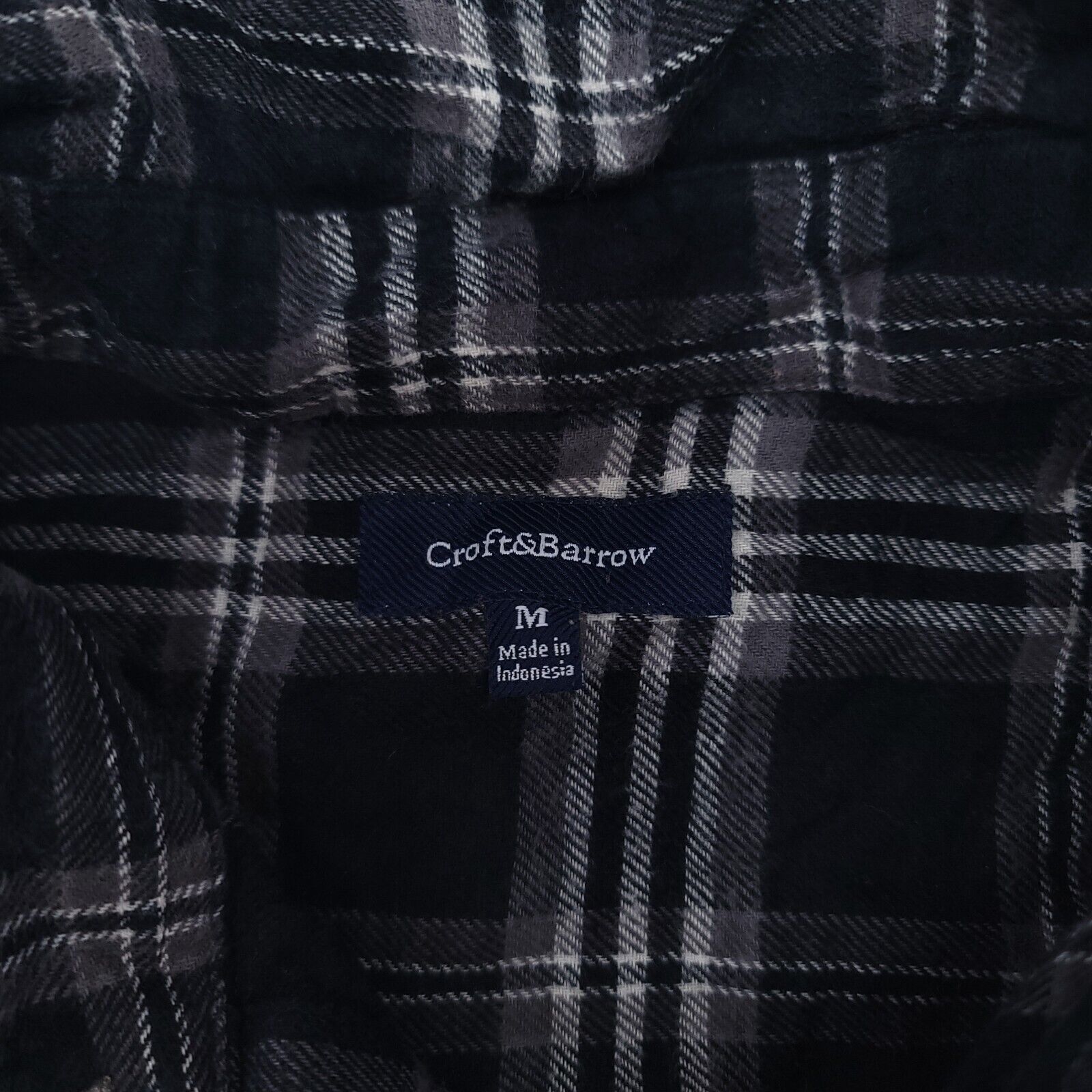 Croft & Barrow Croft & Barrow Windowpane Flannel Shirt Mens Size M Black Size US M / EU 48-50 / 2 - 3 Thumbnail