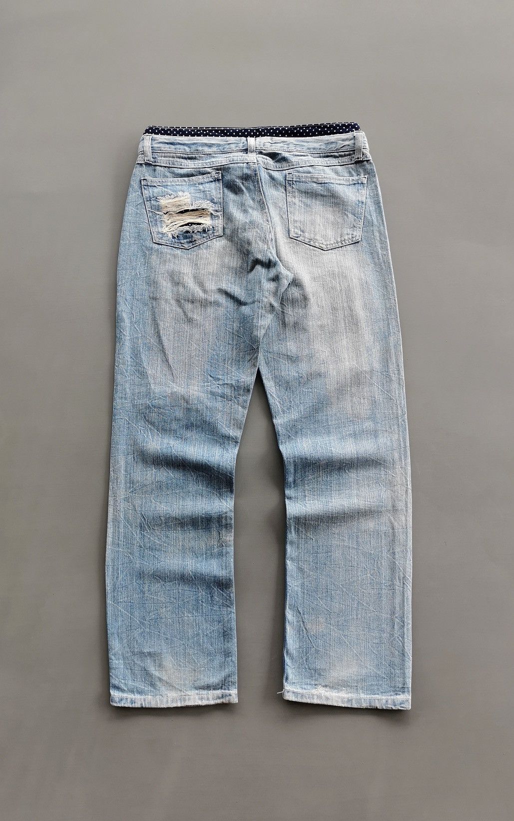 Japanese Brand Unbrand Polkadot Double Waist Jeans Size US 30 / EU 46 - 6 Thumbnail