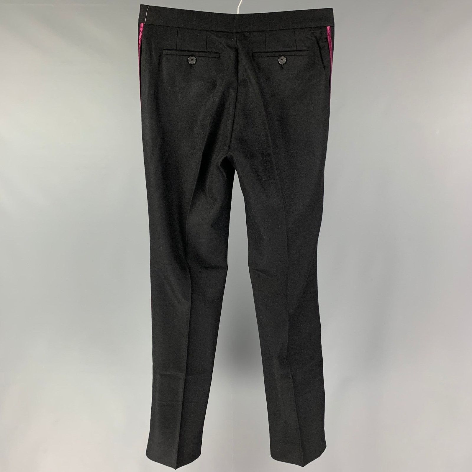 Burberry Prorsum BURBERRY PRORSUM Size 32 Black Wool Tuxedo Dress Pants Size US 32 / EU 48 - 3 Thumbnail