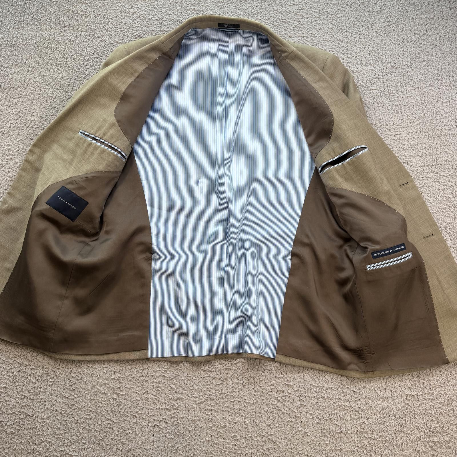 Tommy Hilfiger Tommy Hilfiger Tan Blazer Men 40R Classic Fit Sport Coat Size 40R - 7 Thumbnail