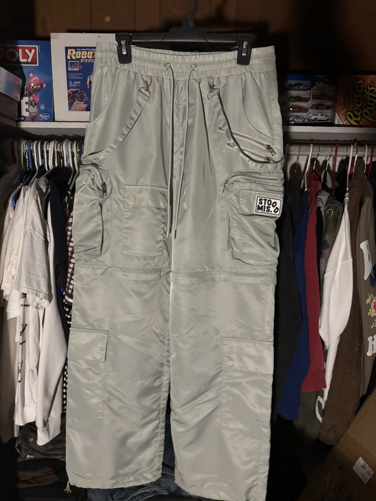 Misunderstood Mxstood Grey Nylon Utility Convertible Cargos Size US 32 / EU 48 - 3 Thumbnail