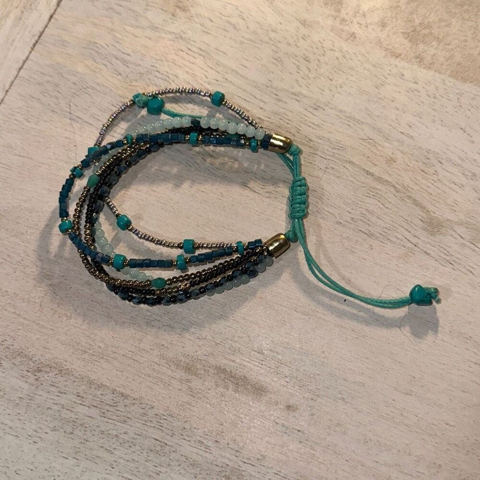 Other Adjustable Blue Beaded Bracelet | Sz OS Size ONE SIZE - 4 Thumbnail