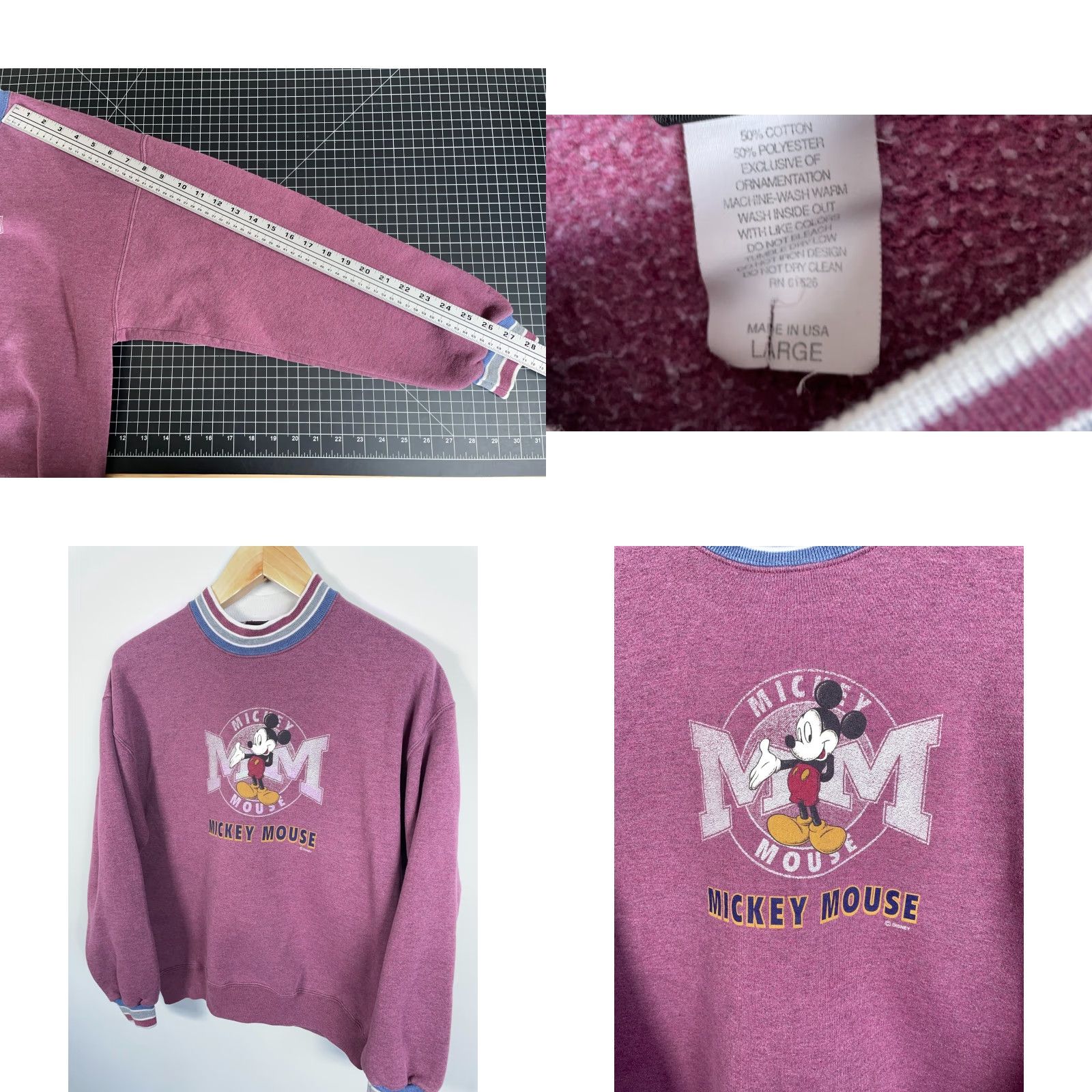 Mickey Unlimited VINTAGE Mickey Unlimited Sweatshirt Mens Adult Large Red 90s Mickey Mouse USA Made Graphic Print Fleece Heavyweight Crew Neck Pullover Size US L / EU 52-54 / 3 - 8 Thumbnail