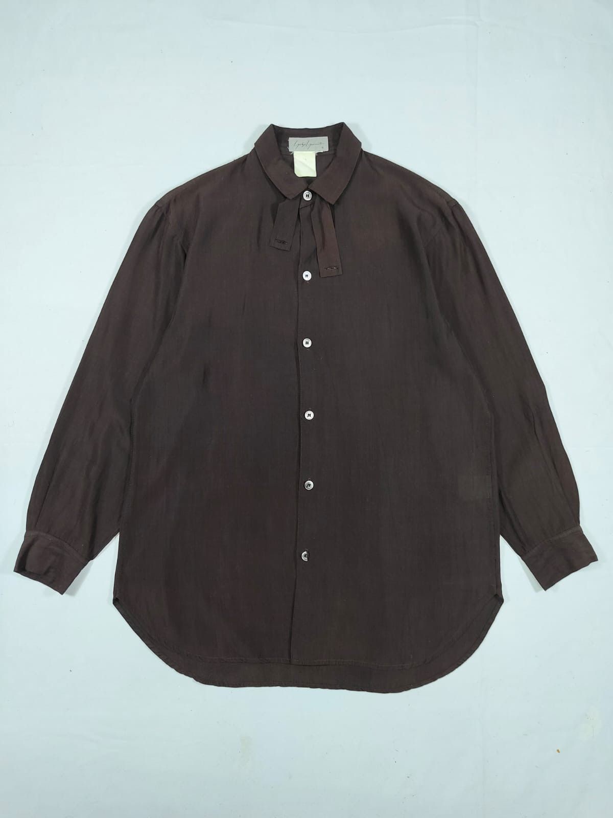 Yohji Yamamoto Archive Yohji Yamamoto Attached Neck-Tie Drape Shirt Size US S / EU 44-46 / 1 - 2 Thumbnail