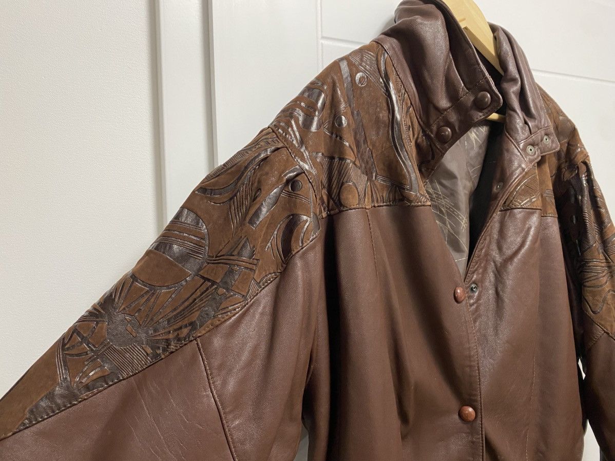 Affliction × Vintage Leather Brown jacket vintage oversize Size L / US 10 / IT 46 - 5 Thumbnail