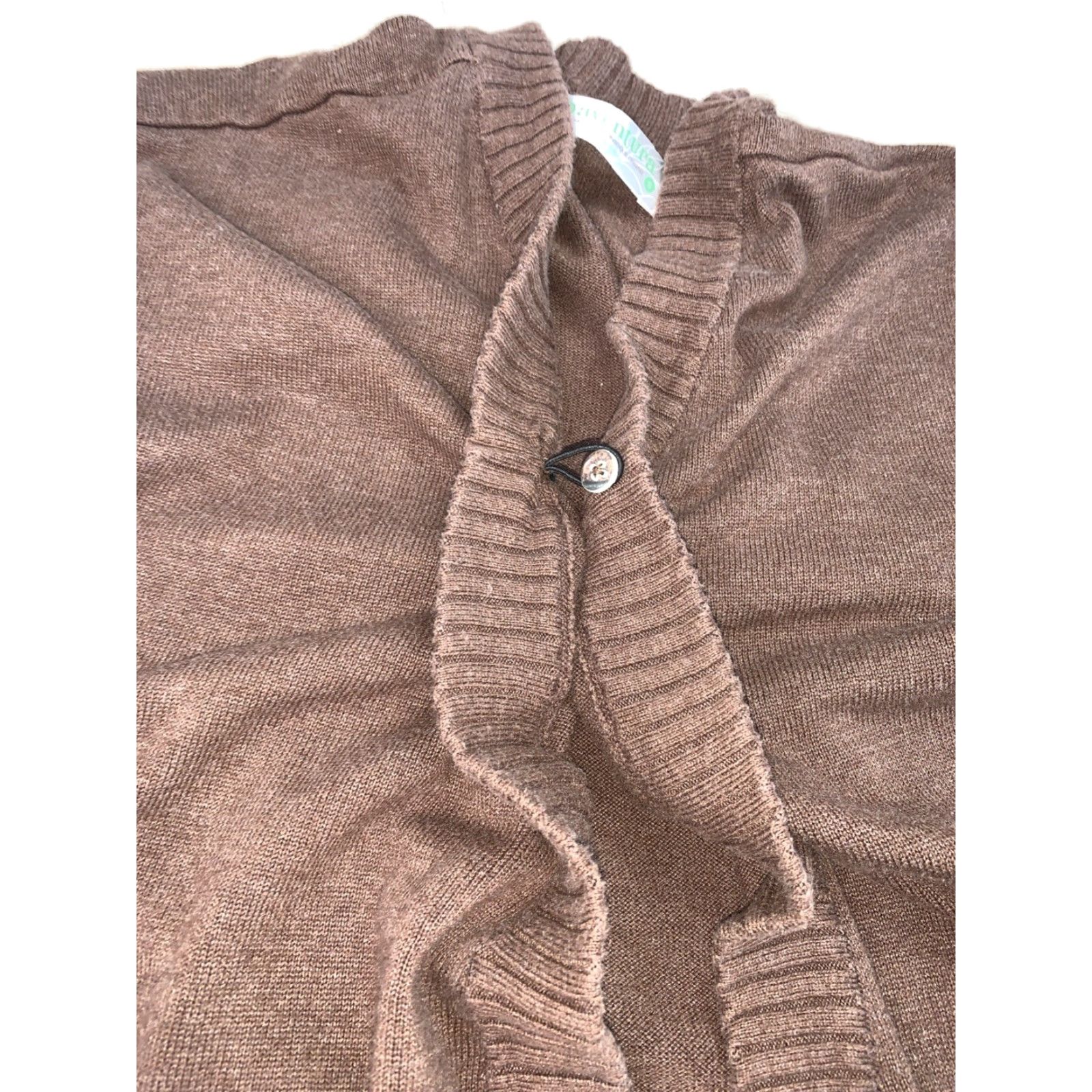 Vintage AVENTURA Organic Cotton Sleeveless Cardigan S Brown Oversized Longline Women Cardigan Bohemian Womens Regular Size S Size S / US 4 / IT 40 - 4 Thumbnail