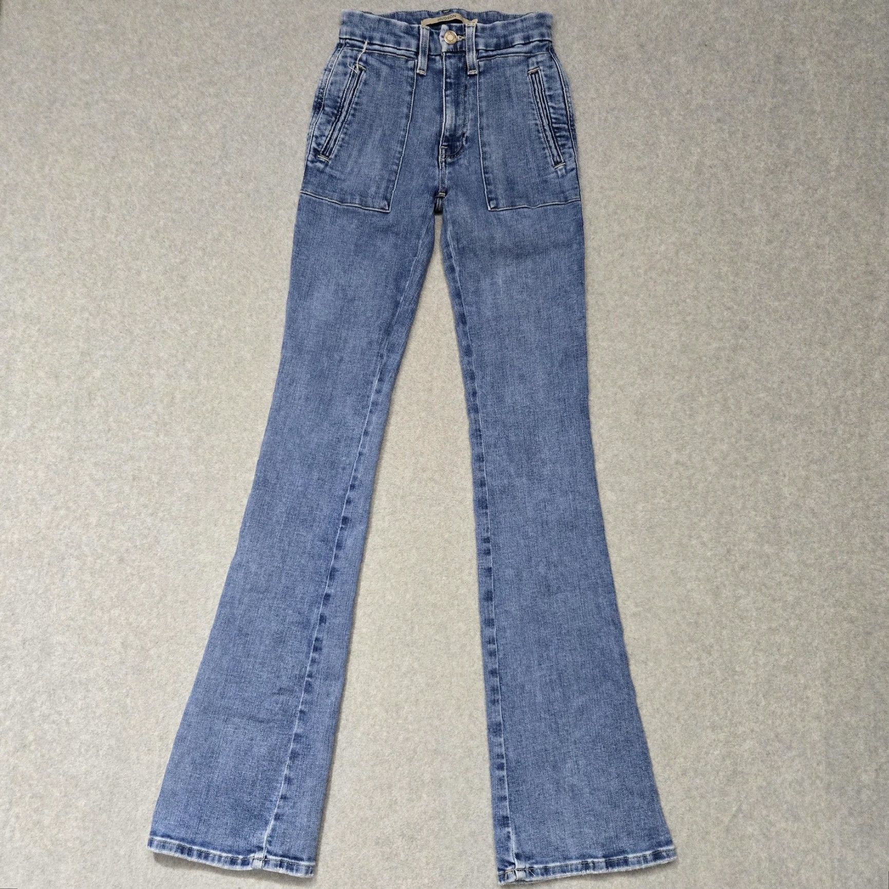 Hudson Hudson Jeans Womens 24 Blue Flare High Rise Starlet Stretch Denim Pants Size 42" / US 20 - 2 Thumbnail