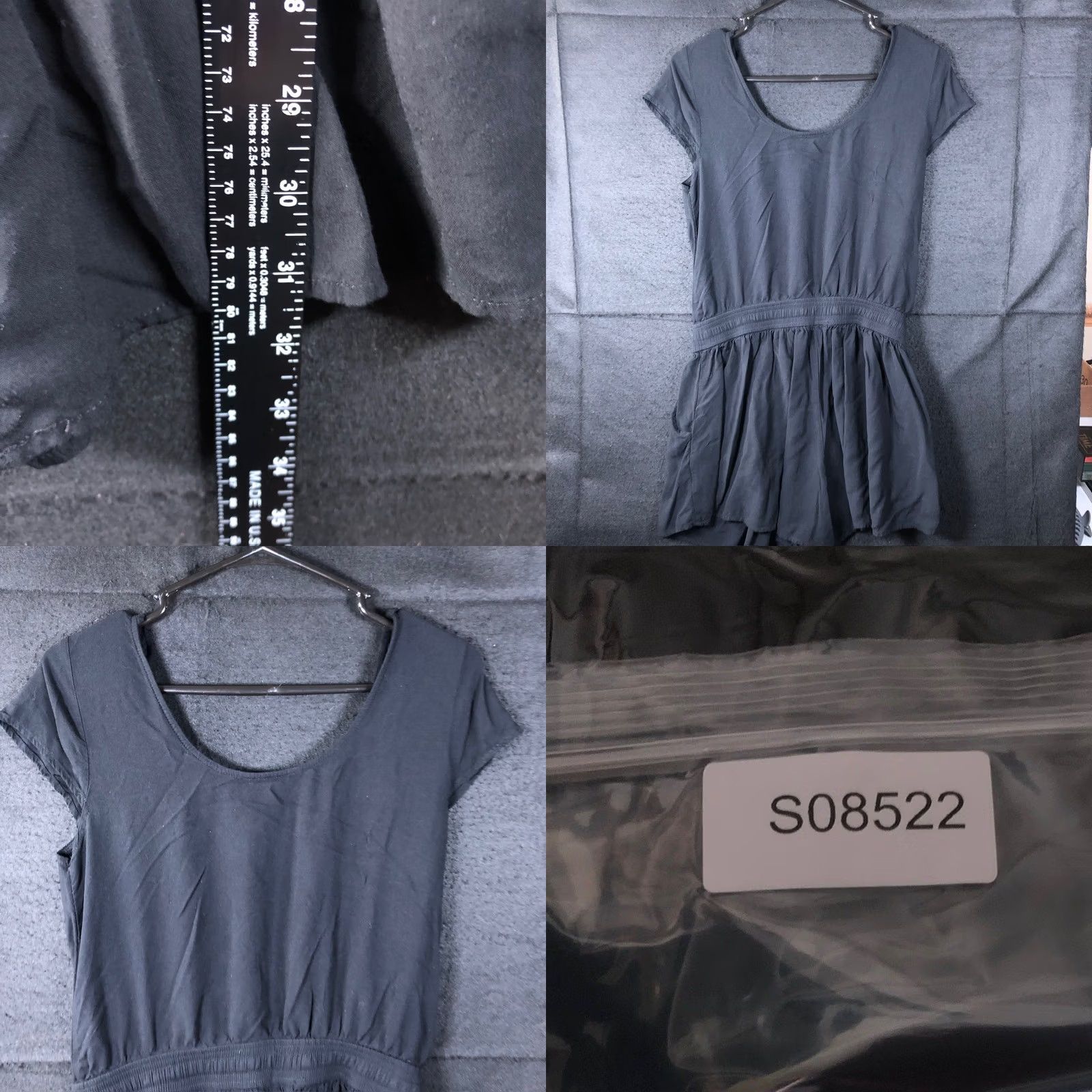 Express Express Womens Romper Black Short Sleeve Scoop Neck Pockets Small Size 28" / US 6 / IT 42 - 8 Thumbnail