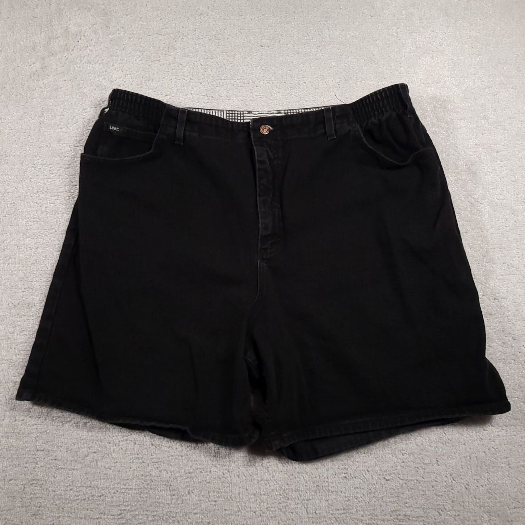Lee VINTAGE Lee Jeans Shorts Women's 40" Waist 7" Inseam Stretch Black Denim سب Size 27" / US 4 / IT 40 - 2 Thumbnail
