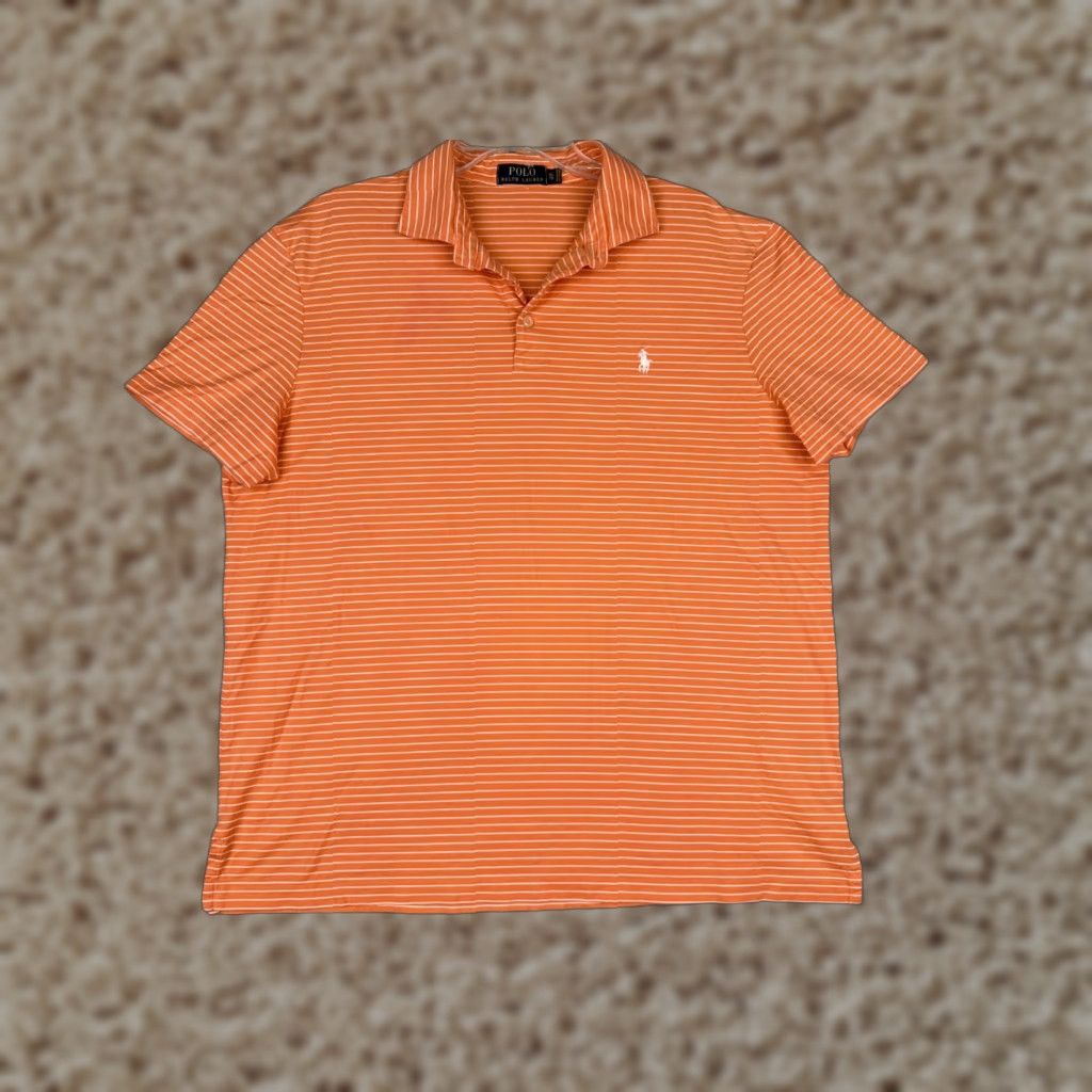 Ralph Lauren Polo Ralph Lauren Shirt Men XL Orange Stripe 100% Pima Cotton Golfer Size US XL / EU 56 / 4 - 1 Thumbnail