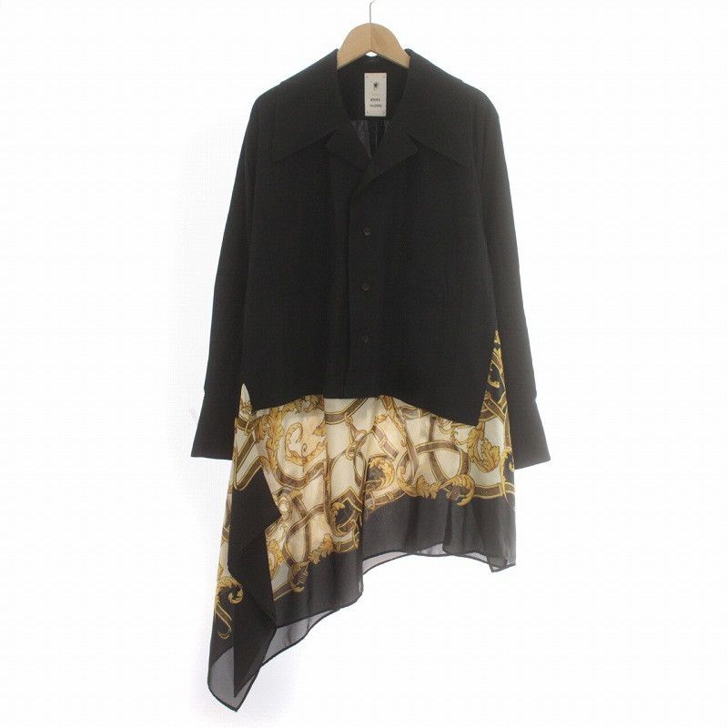 Maison MIHARA YASUHIRO MIHARA YASUHIRO black blazer asymmetrical chain pattern wrap Size 44R - 1 Thumbnail