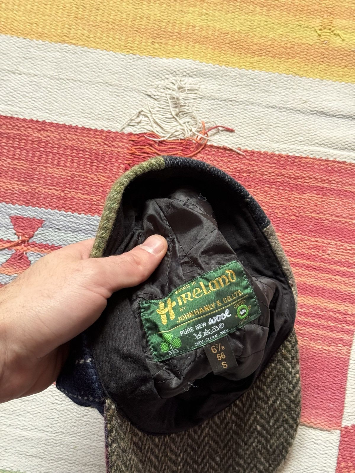 Woolrich Woolen Mills Vintage 90-00’s John Hanly Irish Wool Patchwork Hat Size ONE SIZE - 5 Thumbnail