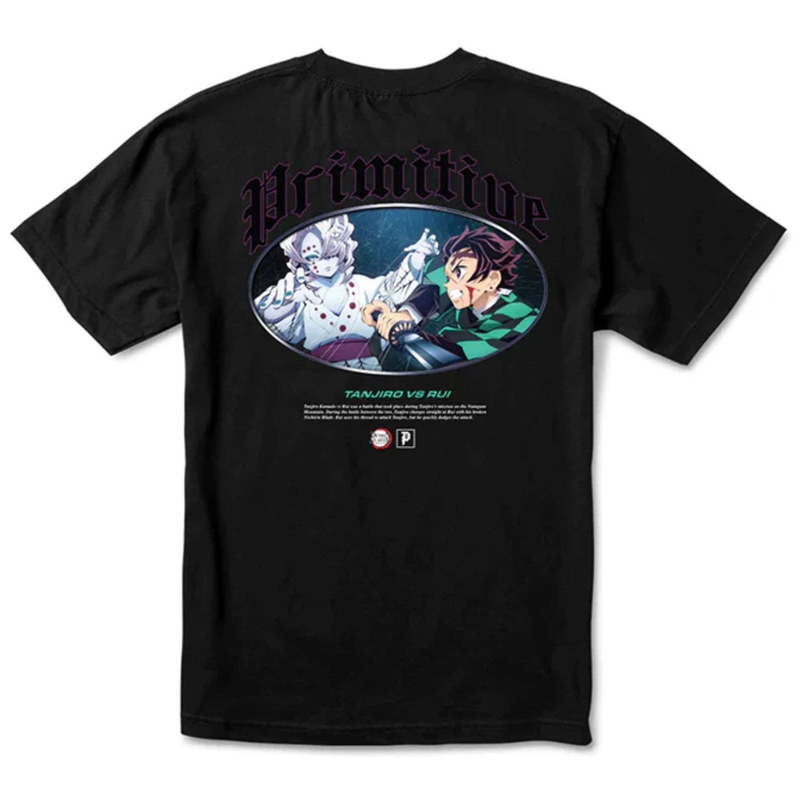 Primitive Primitive Men's X Demon Slayer Tanjiro Vs Rui Short T-Shirt Size US M / EU 48-50 / 2 - 1 Thumbnail