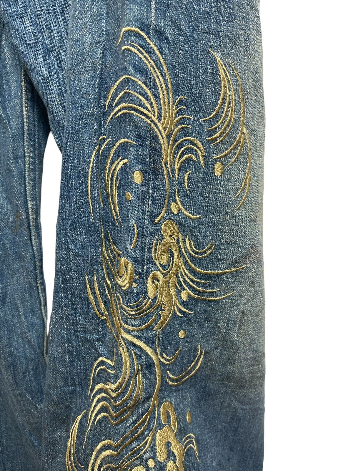 If Six Was Nine Vintage Karakuri Generation Big Koi Fish embroidered Denime Size US 35 - 5 Thumbnail