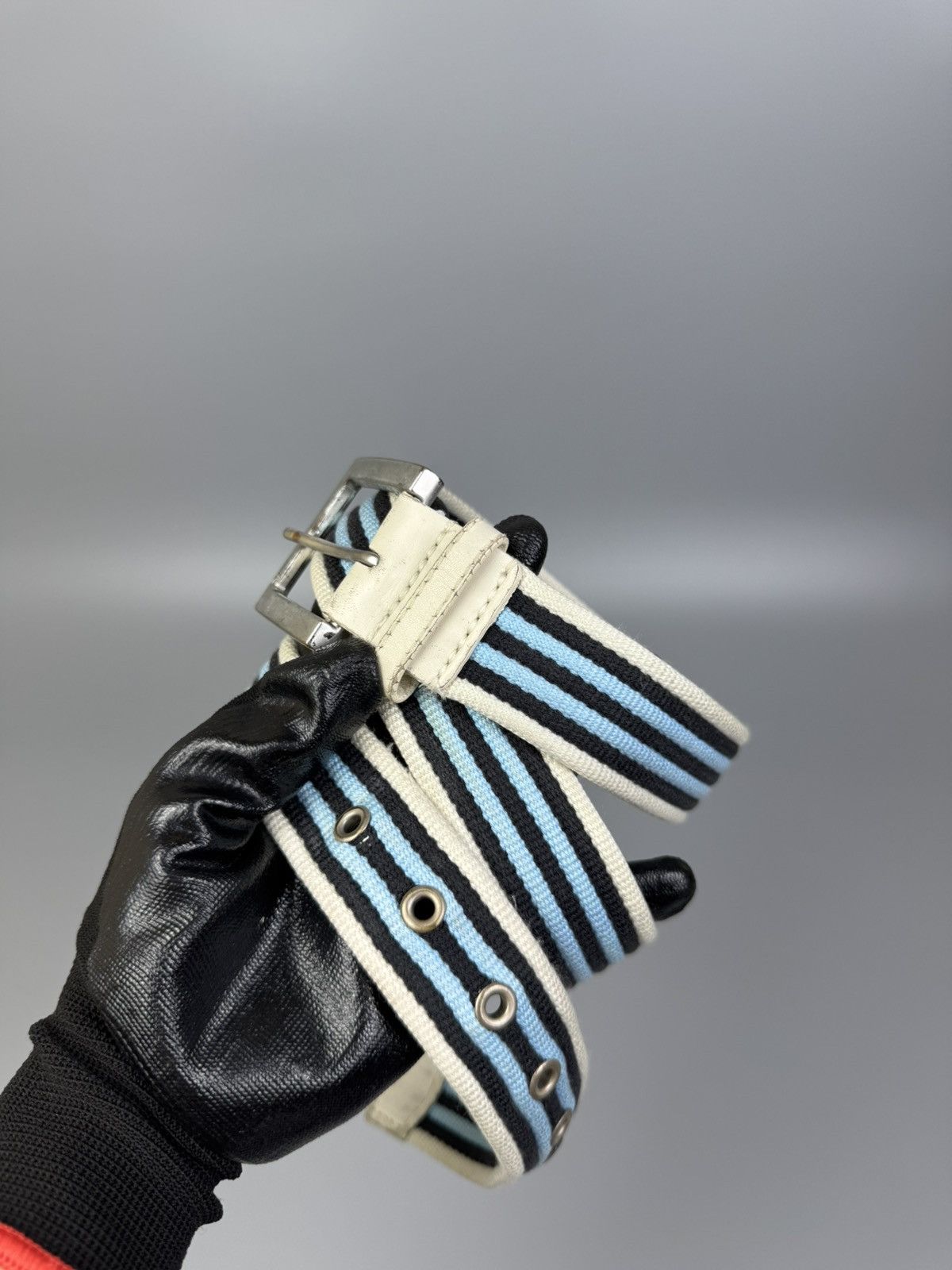 Adidas × Y's Adidas x Yohji Yamamoto - 2006 Blue and Black Stripes Belt Size ONE SIZE - 1 Thumbnail