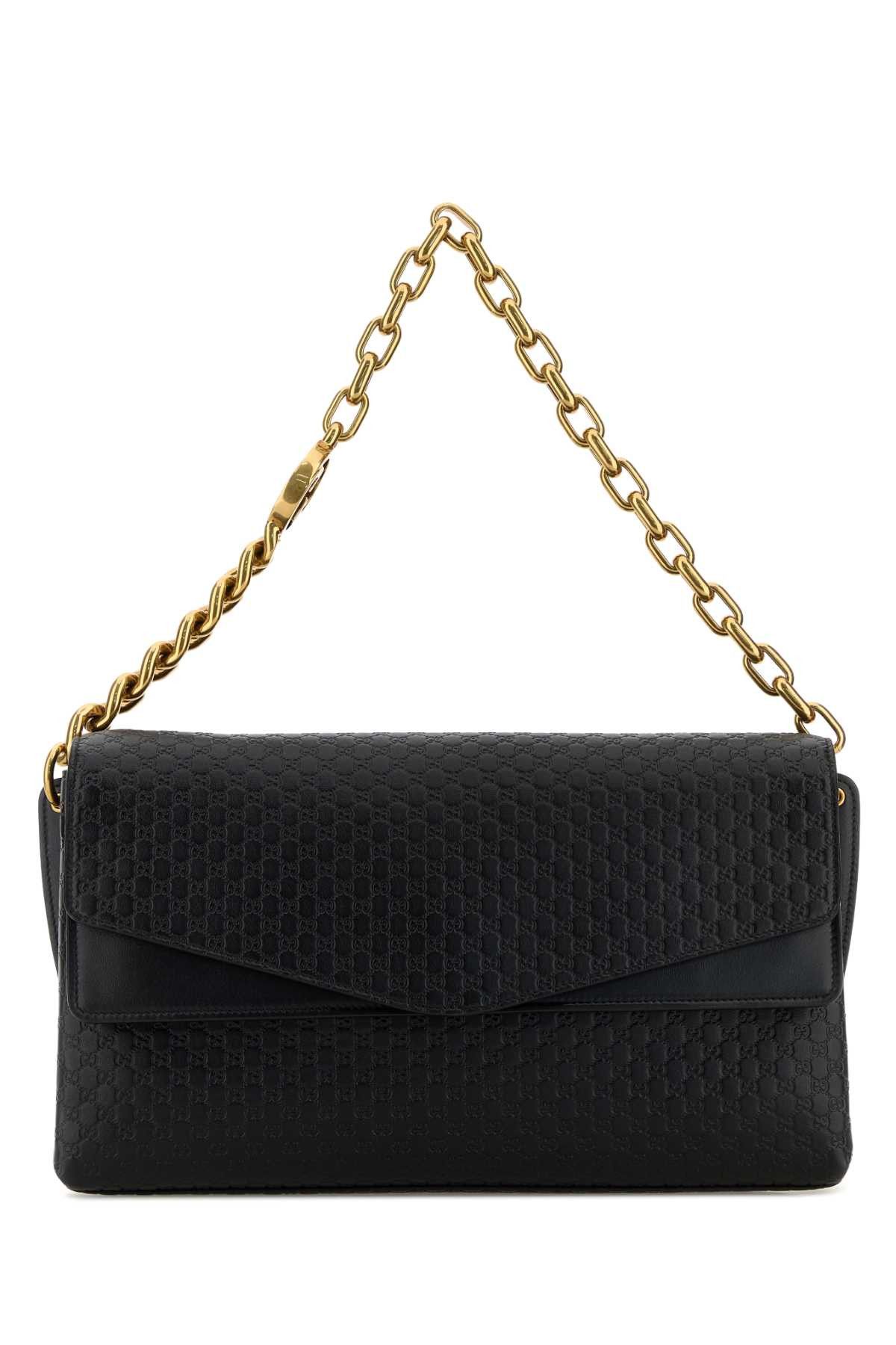 Gucci Black Leather Large Shoulder Bag Size ONE SIZE - 1 Thumbnail