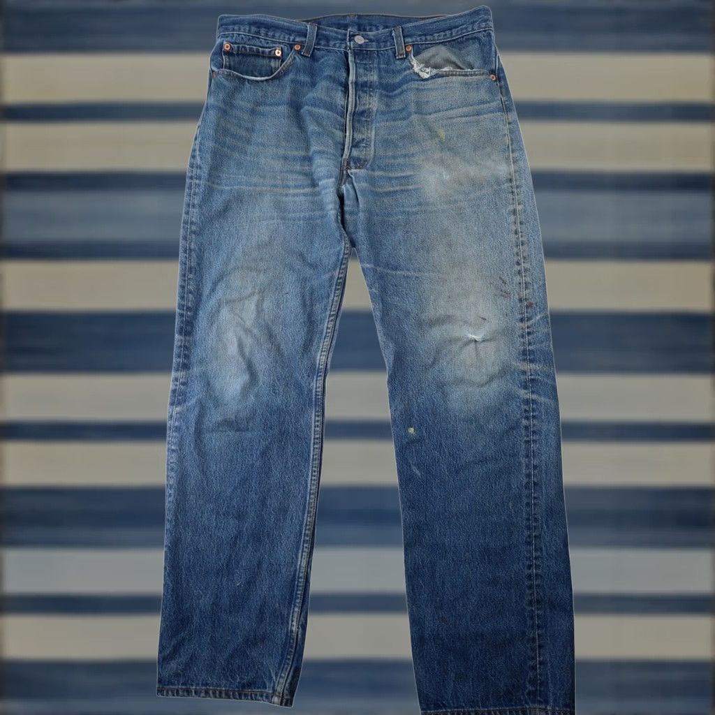 Levi's VINTAGE Levi's 501xx Denim Jeans Blue Mens 38x33 Regular Distressed USA Made Straight 90s? Size US 38 / EU 54 - 1 Thumbnail