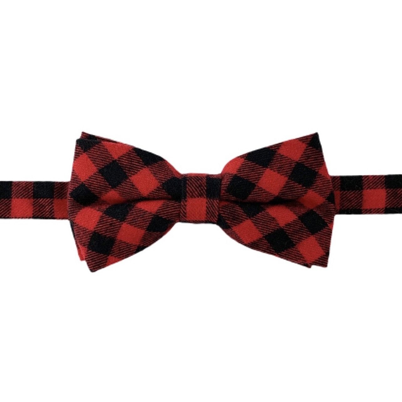 Other Men's Red/Black Buffalo Plaid Bow Tie Size ONE SIZE - 4 Thumbnail